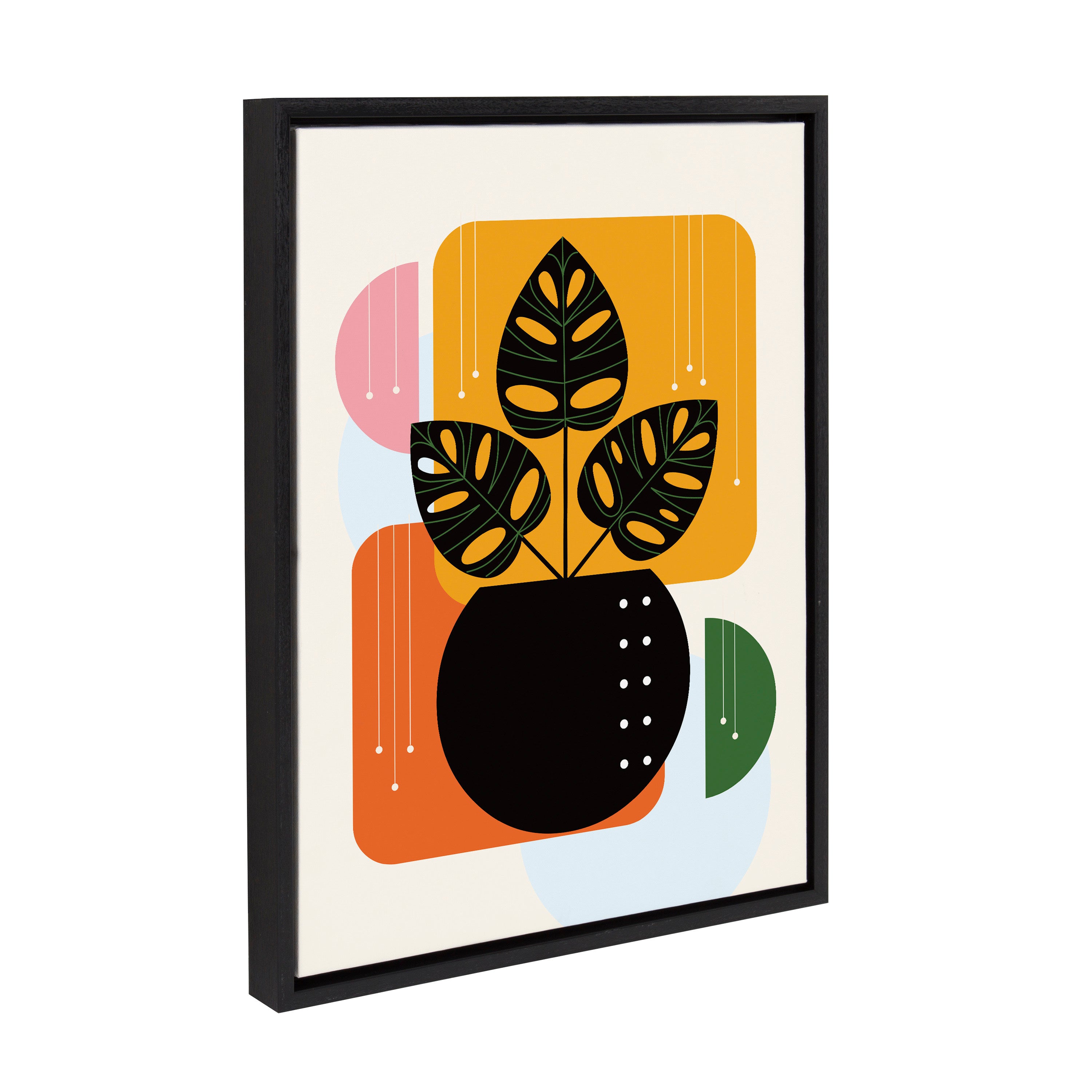 Sylvie Abstract Leaves Framed Canvas by Amber Leaders Designs