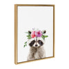 Sylvie Flower Crown Raccoon Framed Canvas by Amy Peterson Art Studio