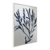 Sylvie Blue Ocean Coastal Nautical Coral Watercolor 1 Framed Canvas by The Creative Bunch Studio