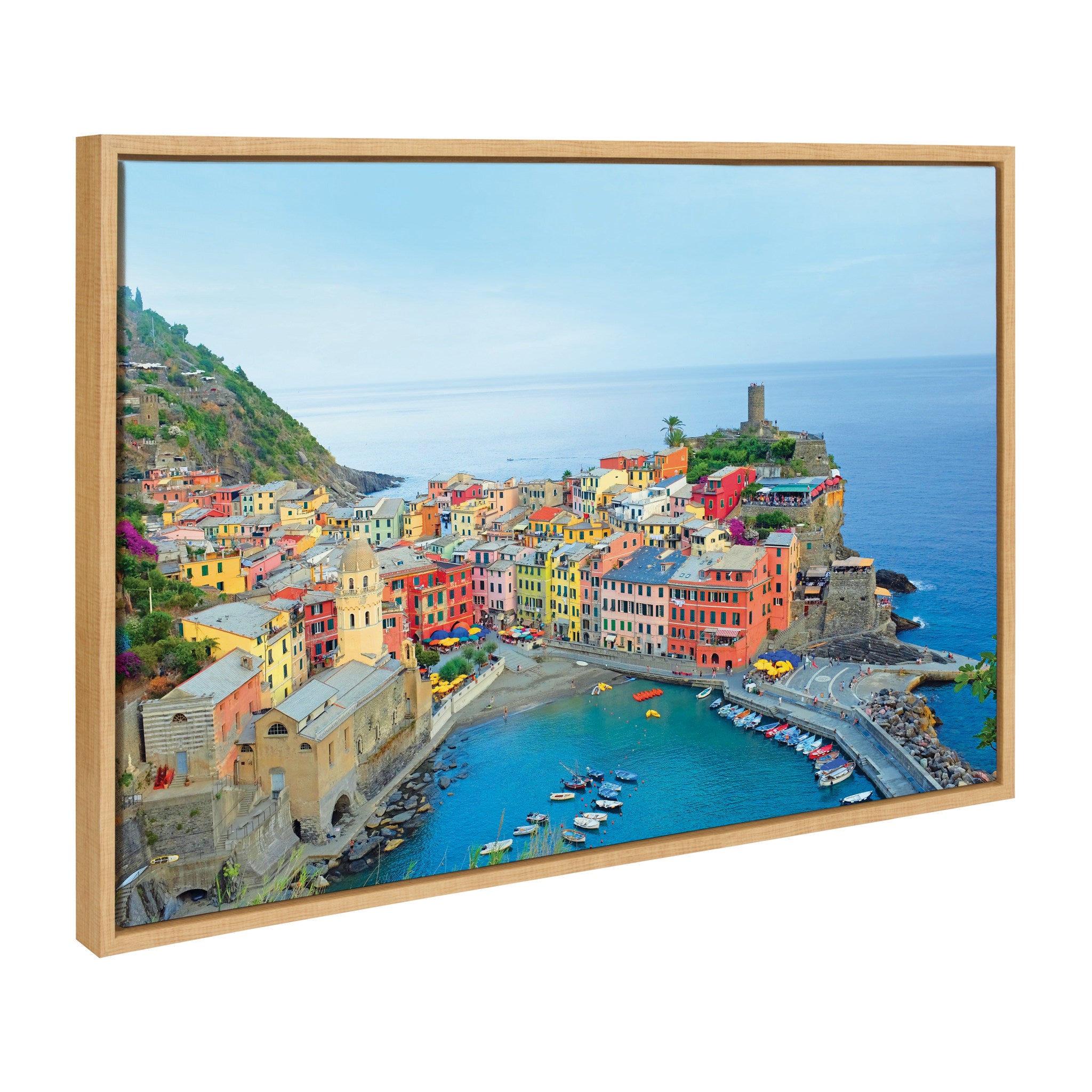 Sylvie Cinque Terre 2 Framed Canvas by Rachel Dowd