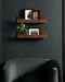 Floating Shelf Walnut Brown 2 Piece 18 Inch 6