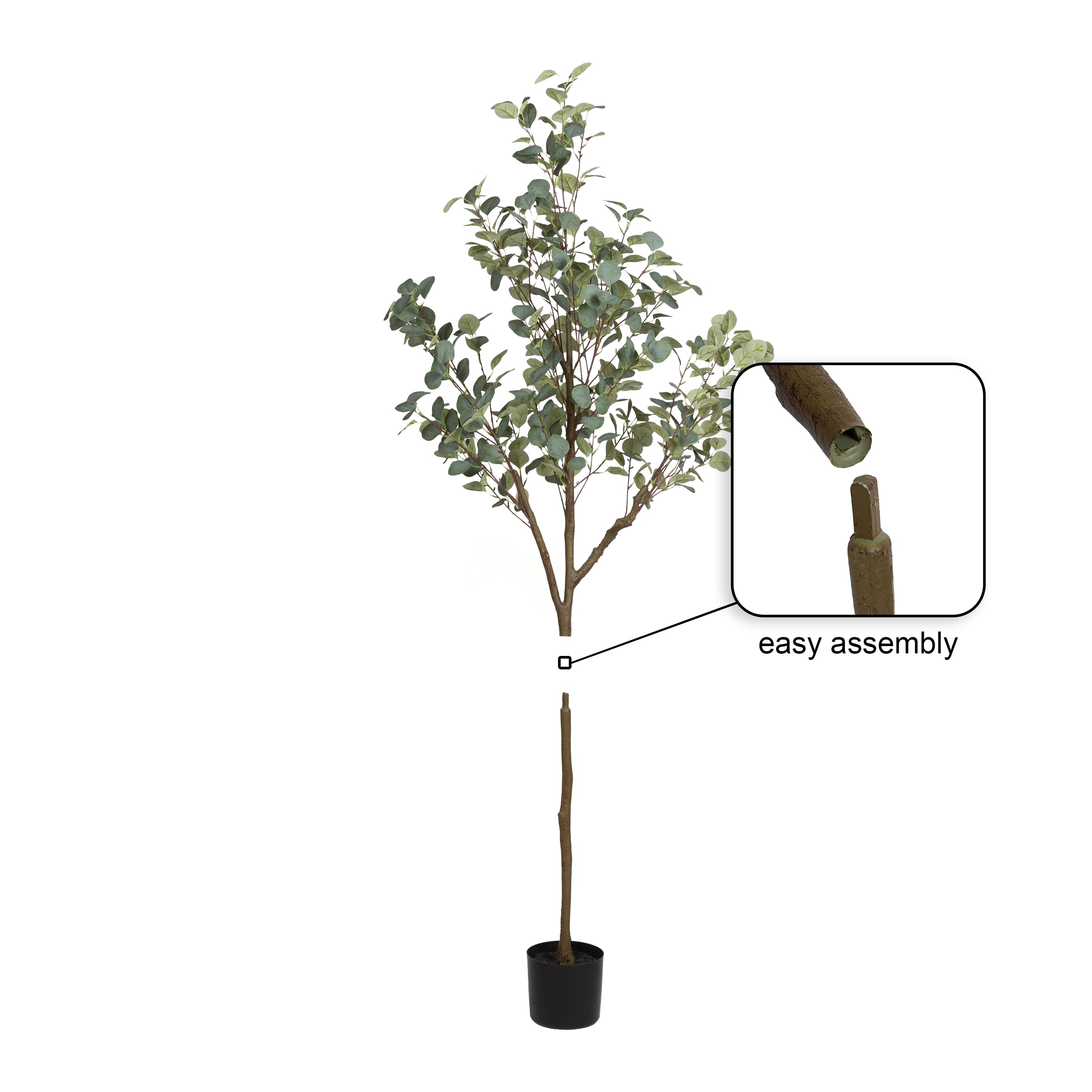 Faux Tree White Rustic Brown 6.5' 5
