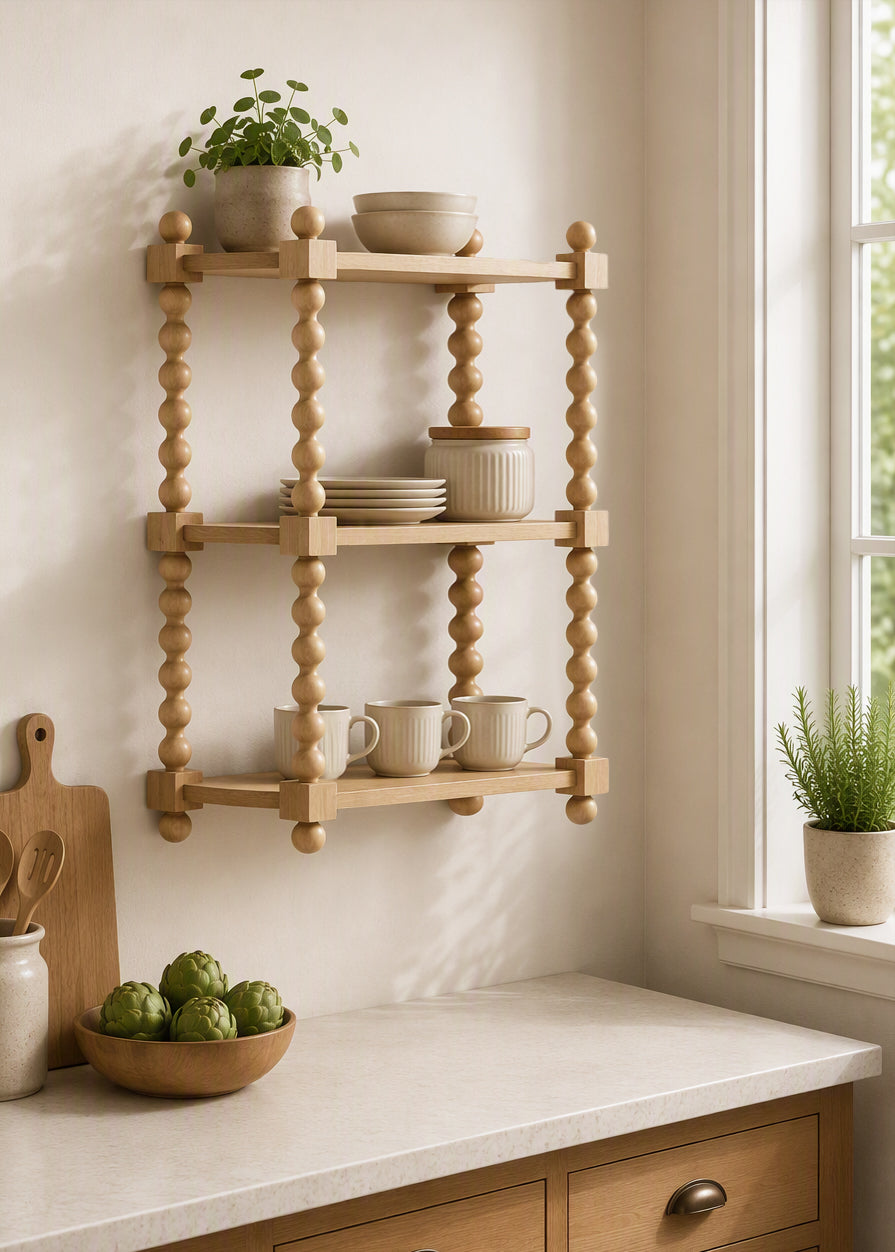 Accent Shelf Natural Beige 19x7x24 6