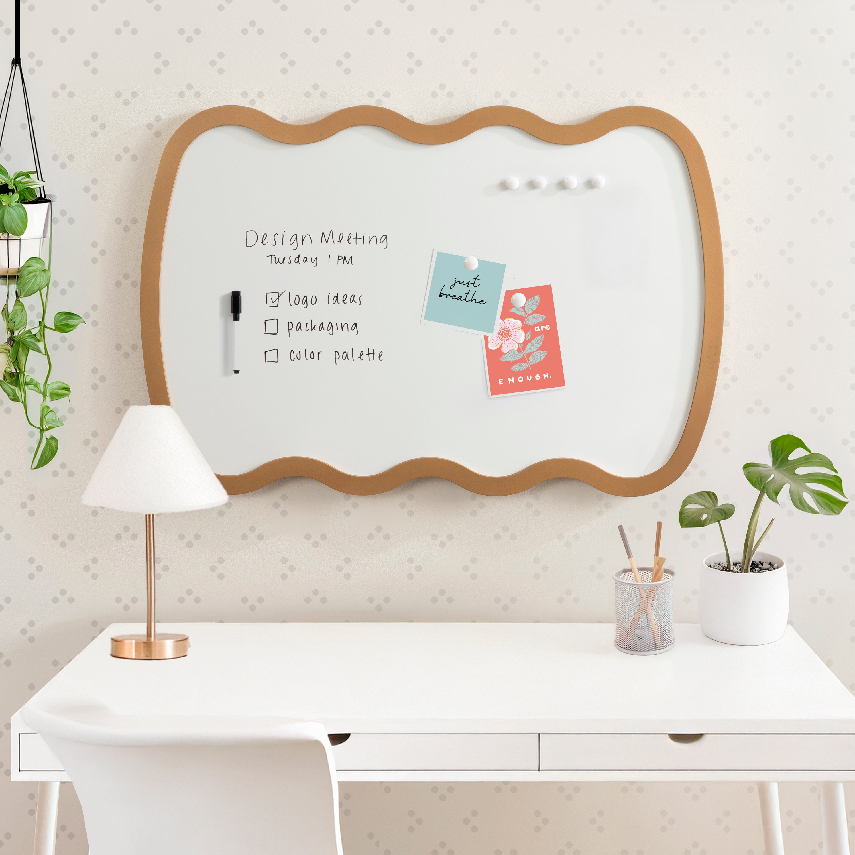 Holbrook Wavy Magnetic Dry Erase Board