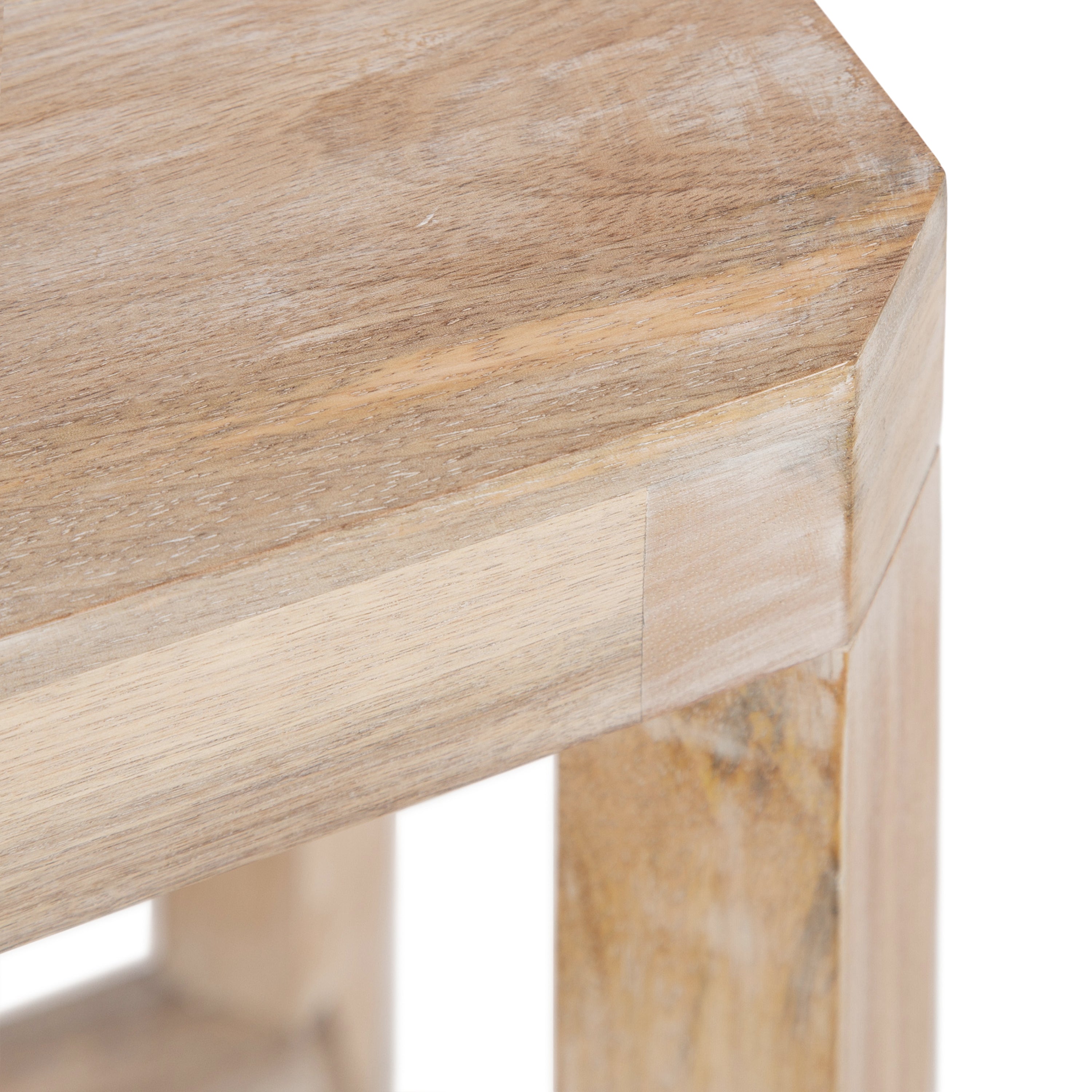 Side Table Natural Beige 12x12x28 3