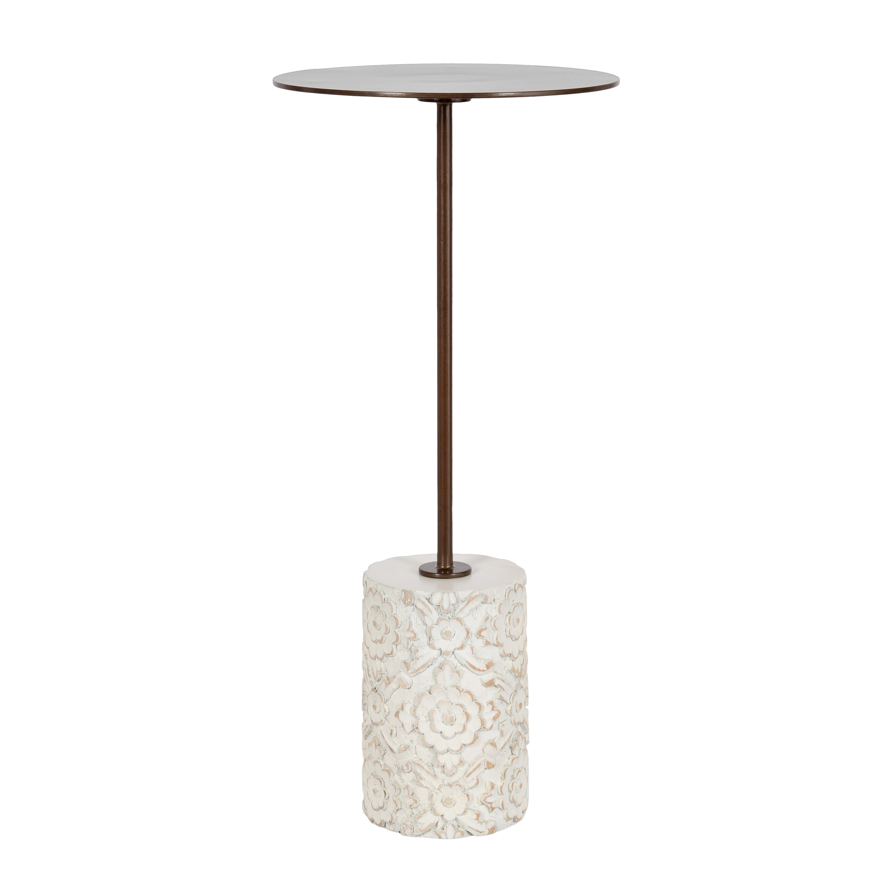 Drink Table 10x10x22 White Bronze 1