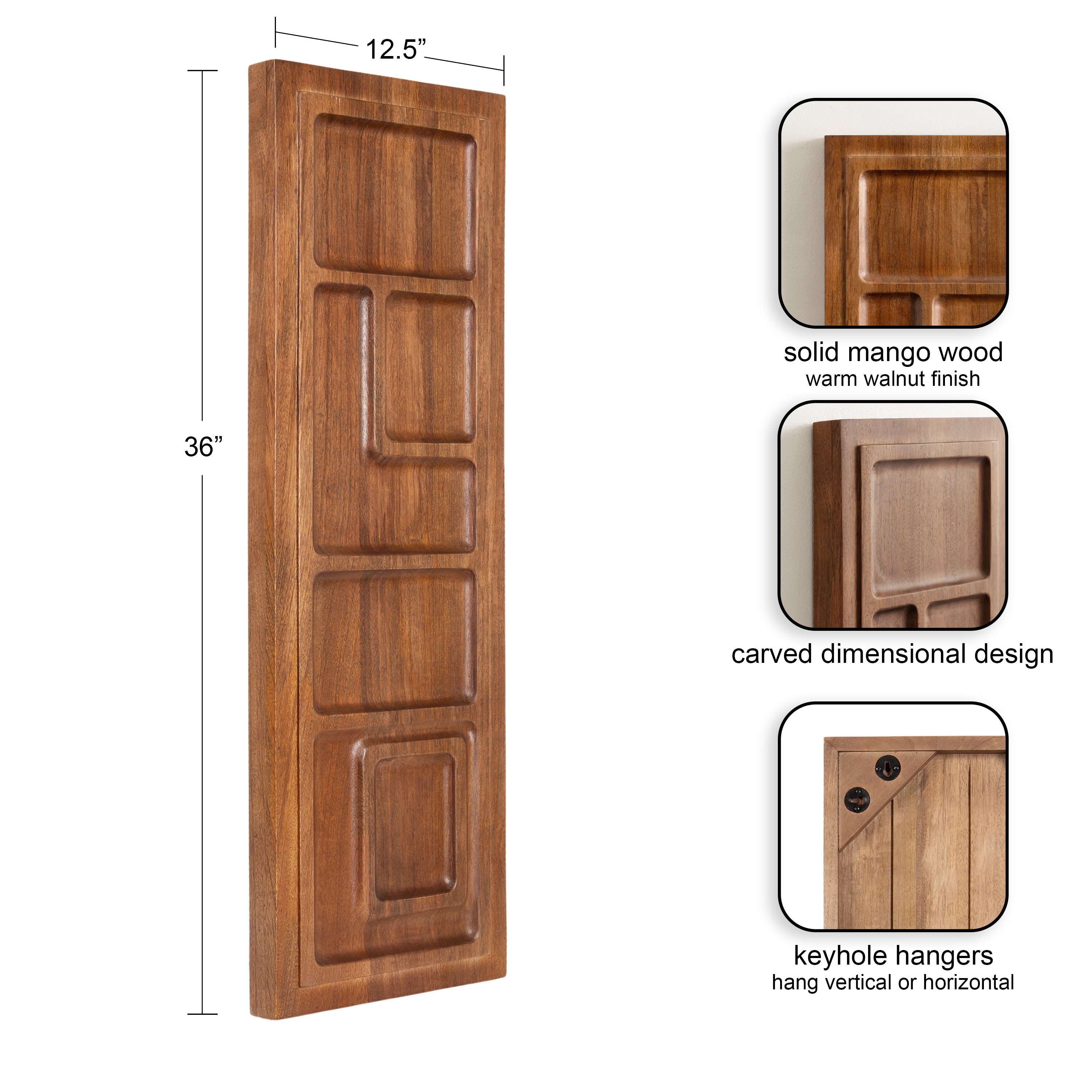 Plaque Walnut Brown 13x36 2
