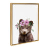 Sylvie Flower Crown Bear Framed Canvas by Amy Peterson Art Studio