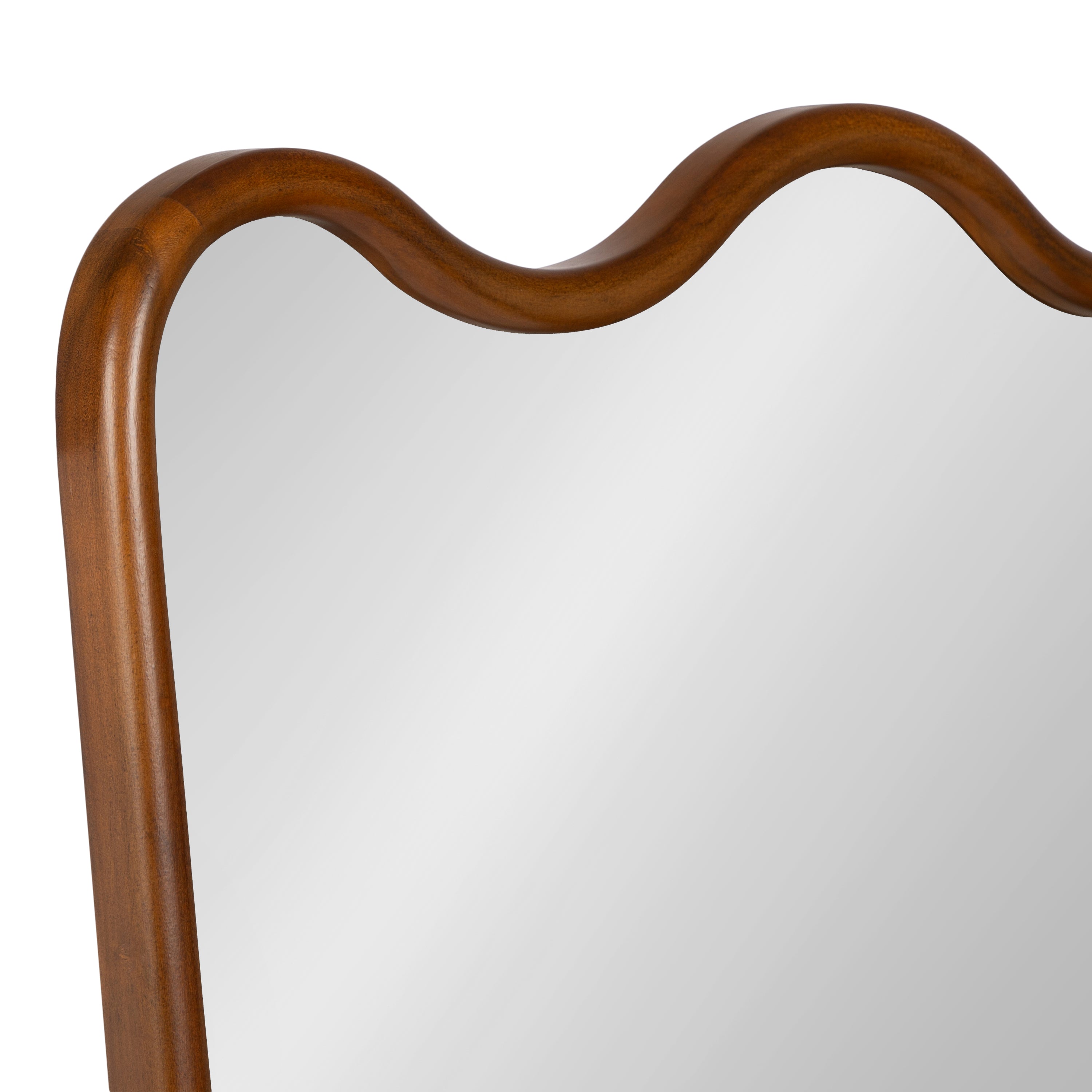 Irregular Mirror Walnut Brown 24x36 3