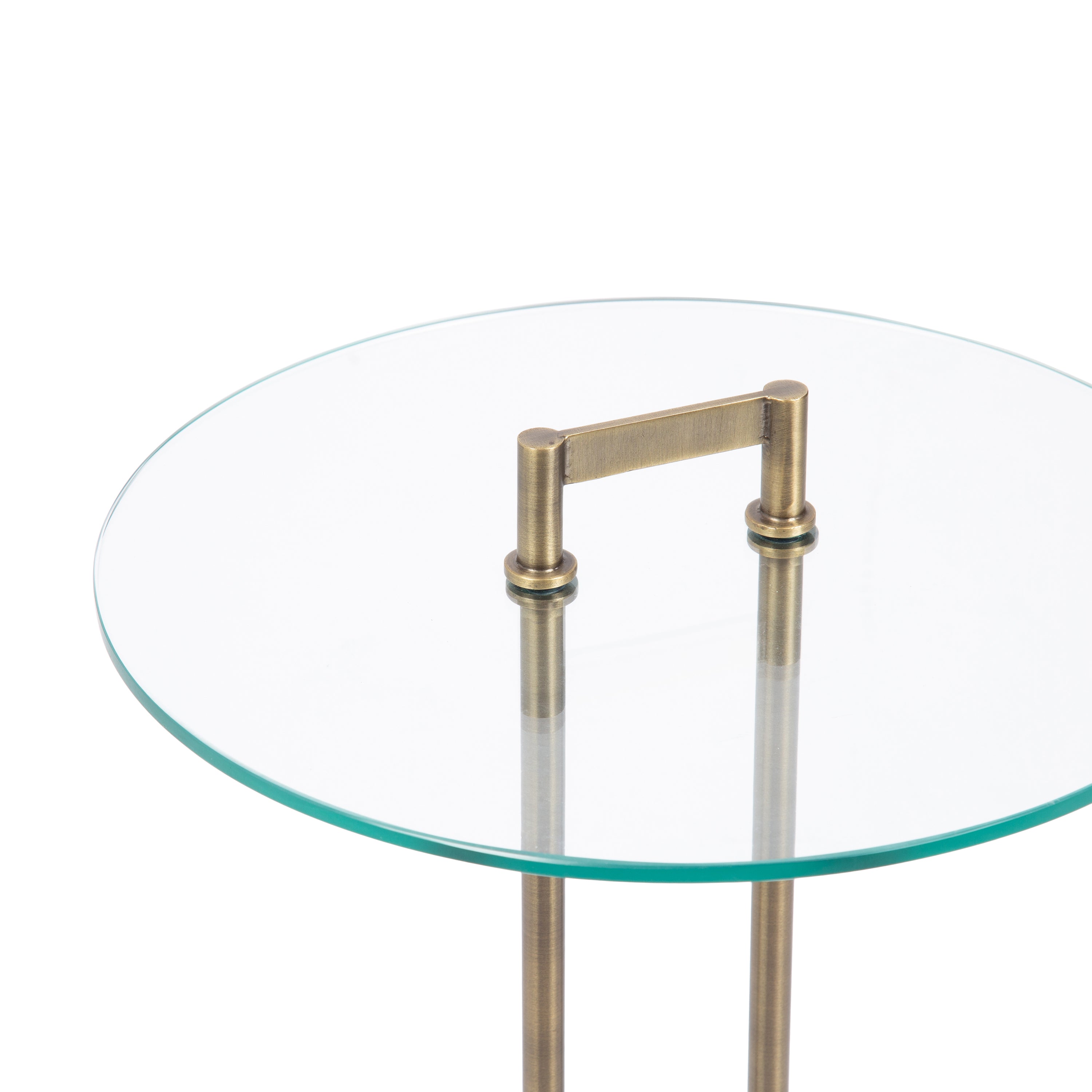 Side Table Clear Gold 16x16x24 3