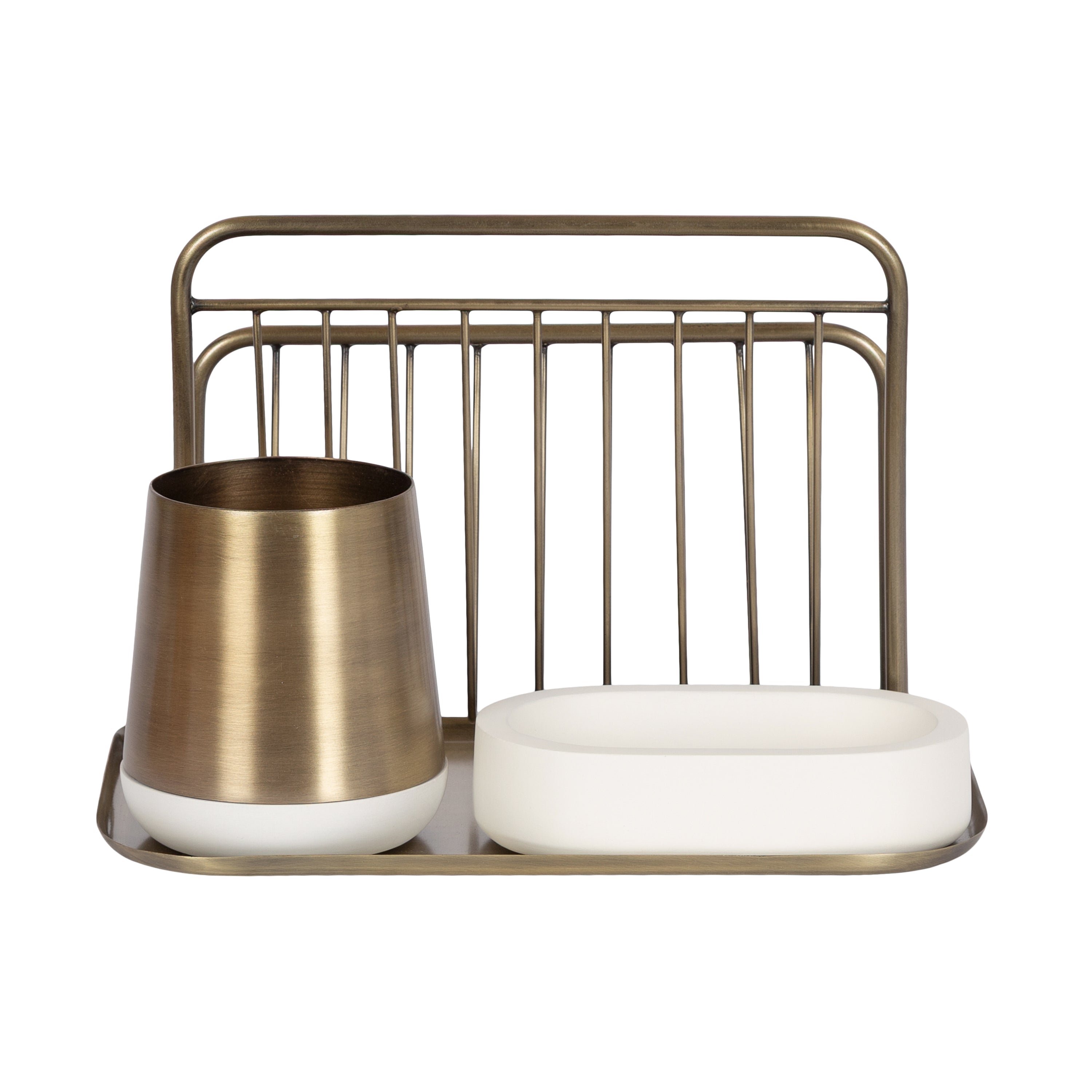 File Folder Organizer White Gold 3 Piece 4