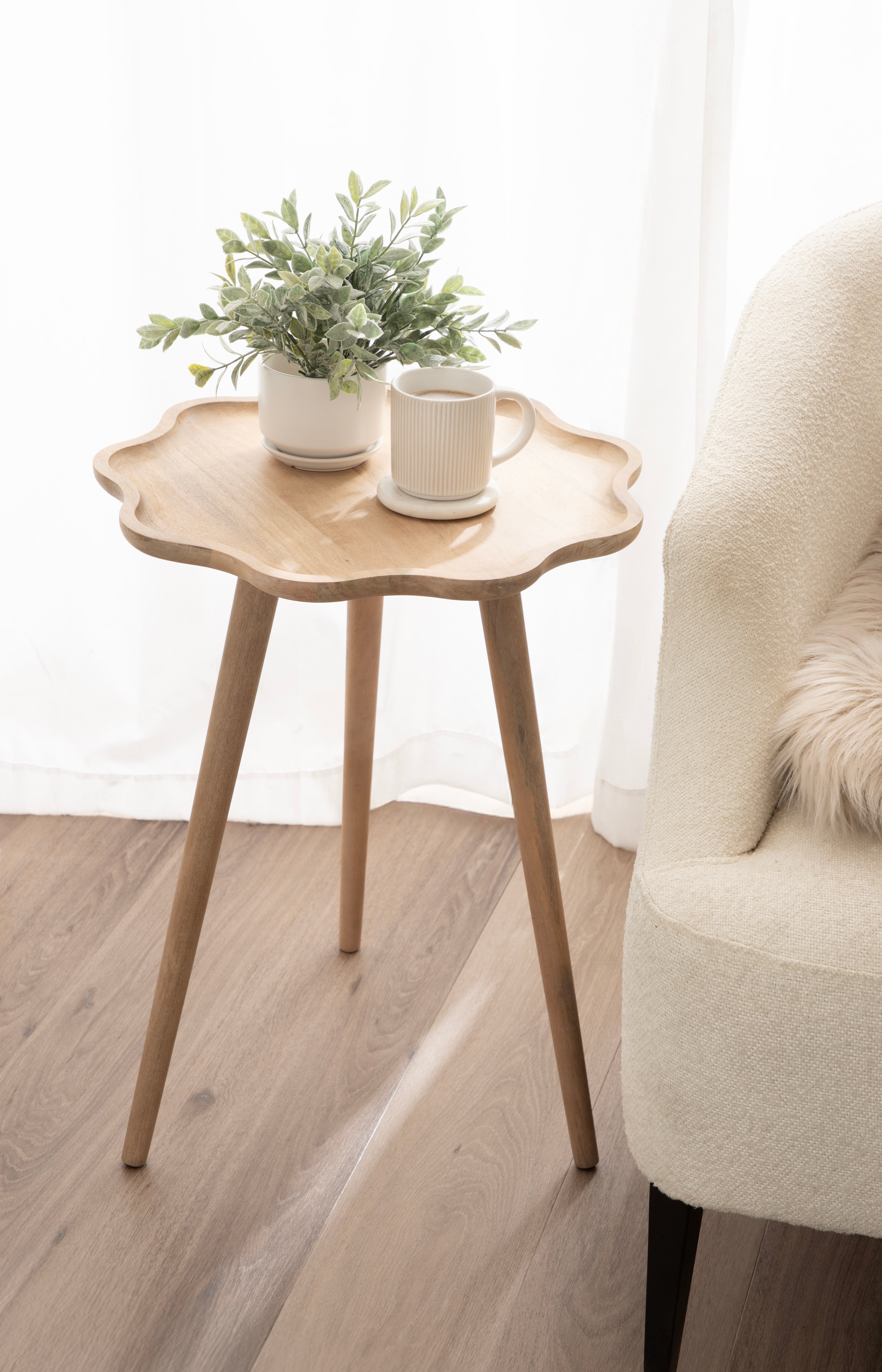Side Table Natural Beige 19x19x24 7