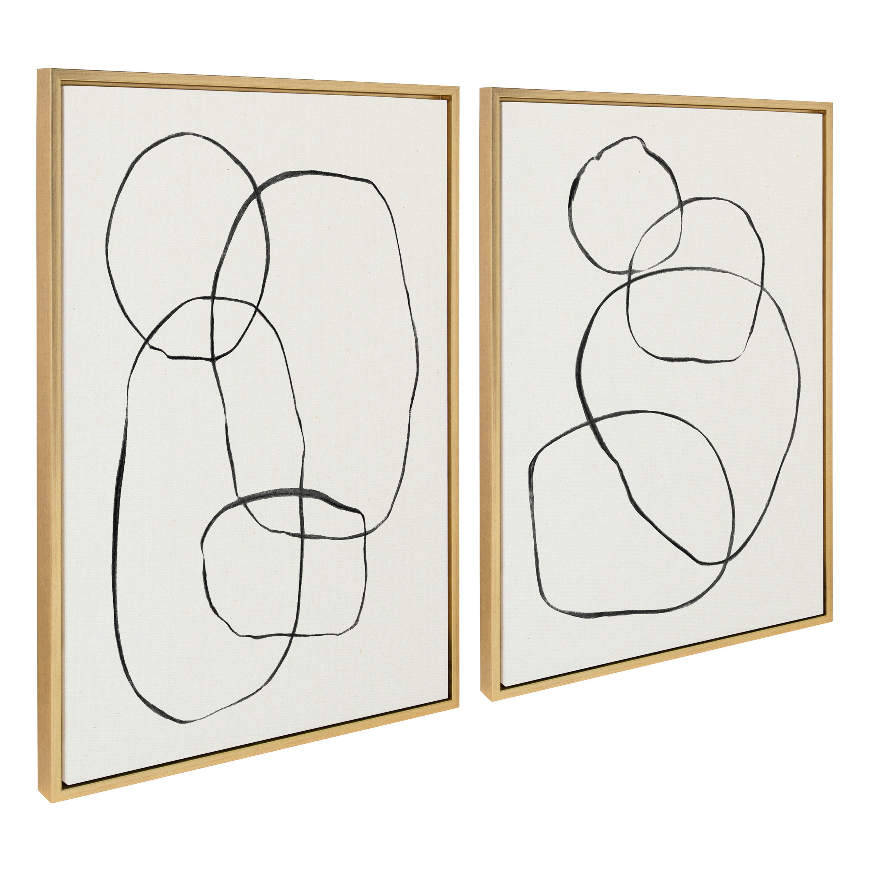 Sylvie Going in Circles Framed Textured Canvas Set by Teju Reval of SnazzyHues