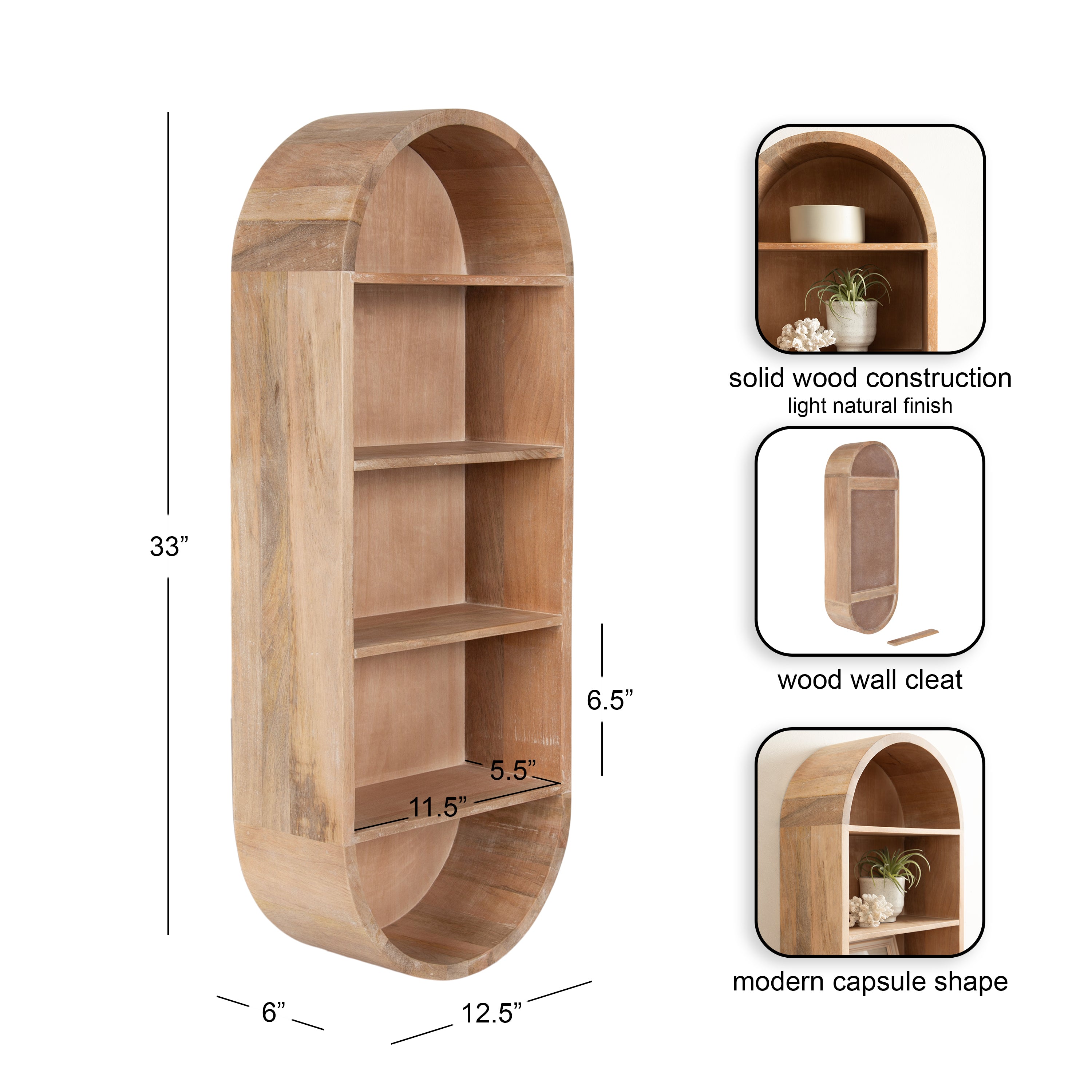 Accent Shelf Natural Beige 13x33 2
