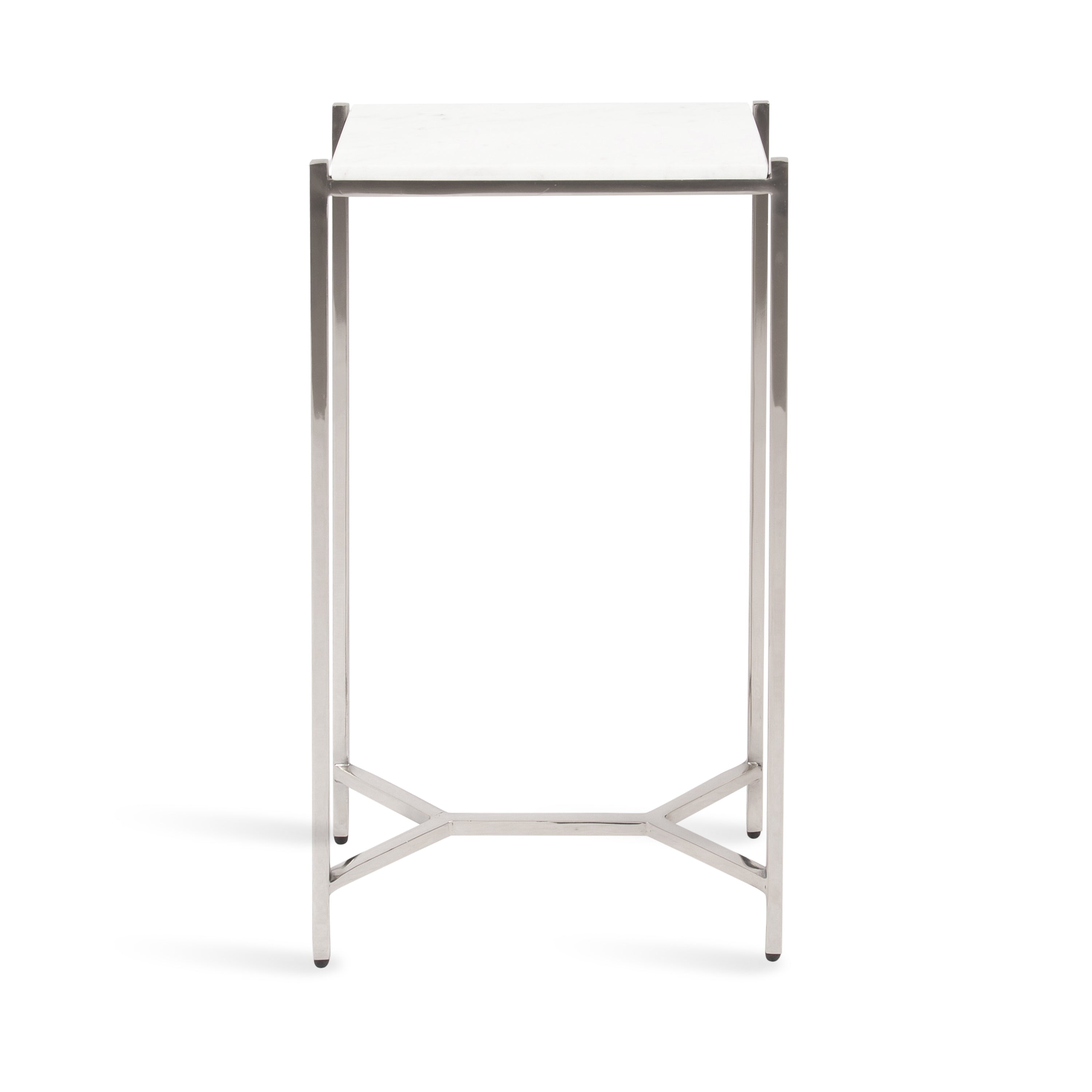 Side Table 12x7x22 Silver White 5