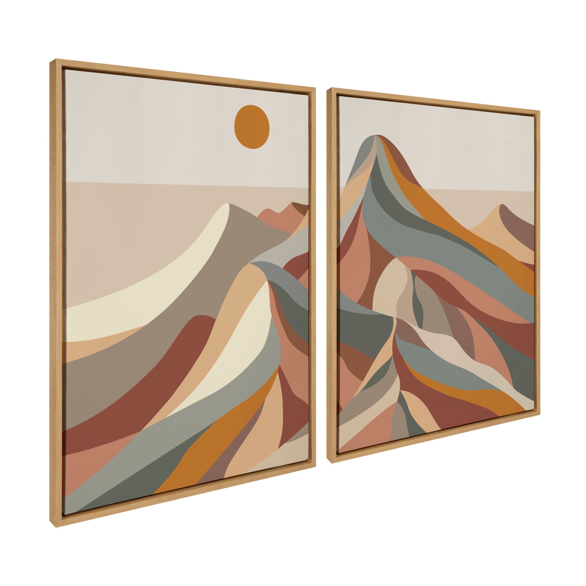 Sylvie Mid Century Modern Mountains Framed Canvas Art Set by Rachel Lee of My Dream Wall
