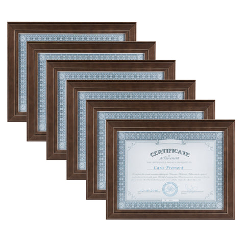 Kieva 8.5x11 Wood Document Frame, Set of 6