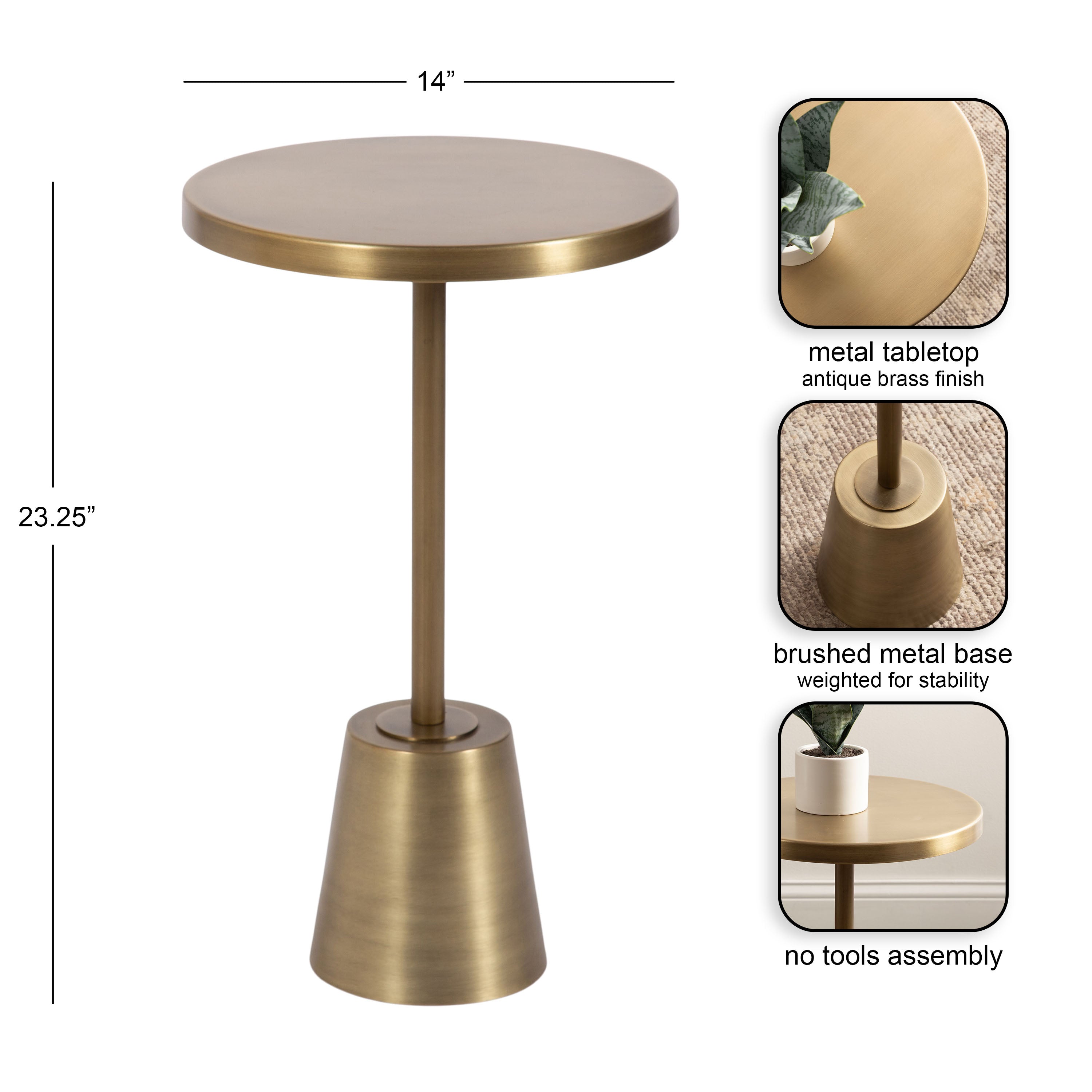 Tira Round Metal Side Table