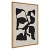Sylvie Distorted Shapes of Black and Tan Framed Canvas by The Creative Bunch Studio