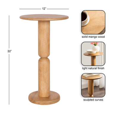 Side Table Natural Biscuit 12x12x22 2