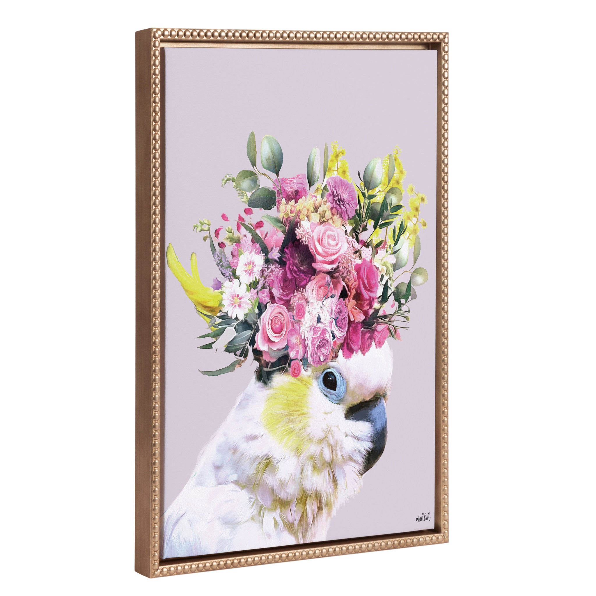 Sylvie Beaded Pretty Bird Framed Canvas by Inkheart Designs