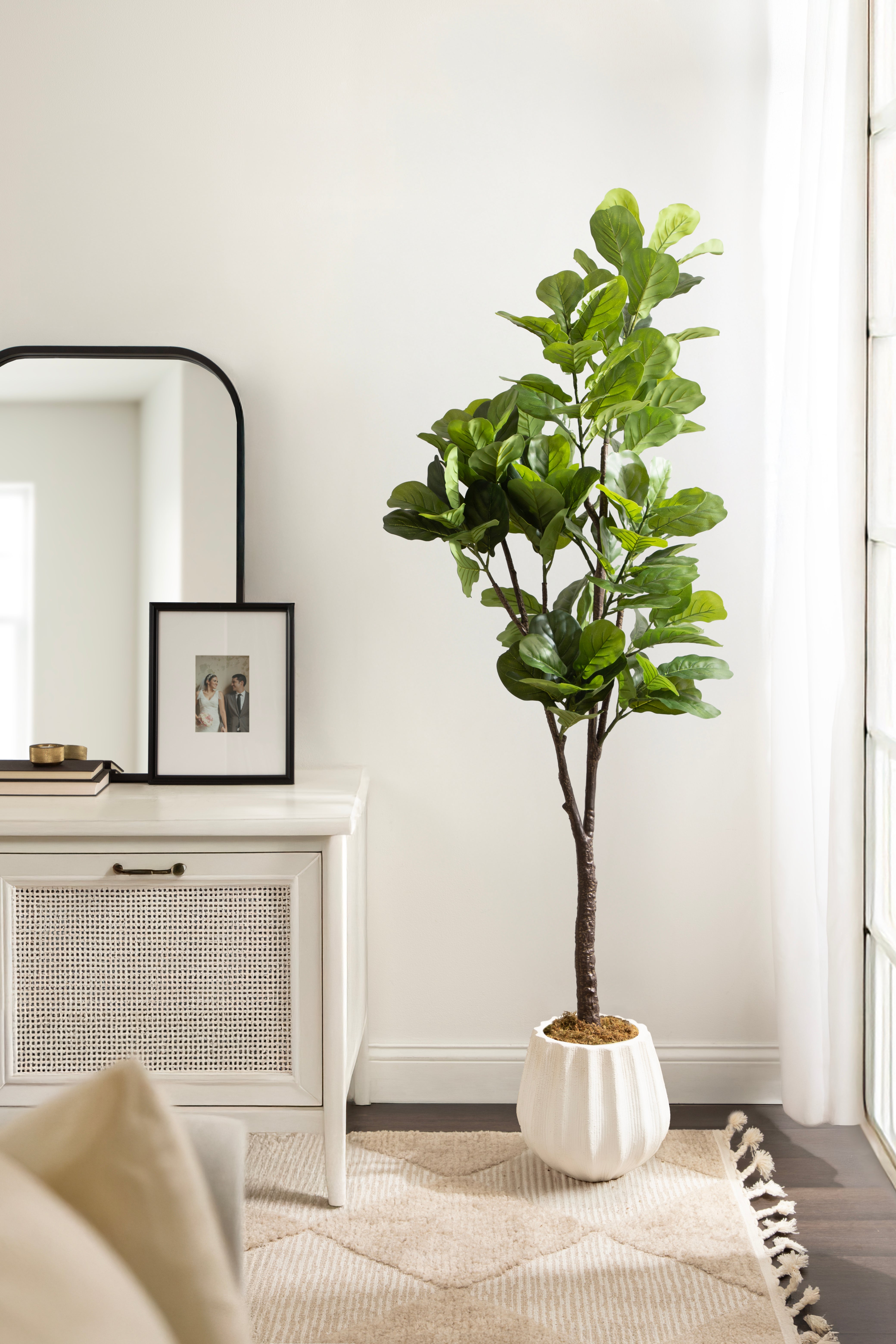 Faux Tree Distressed White 6' 7
