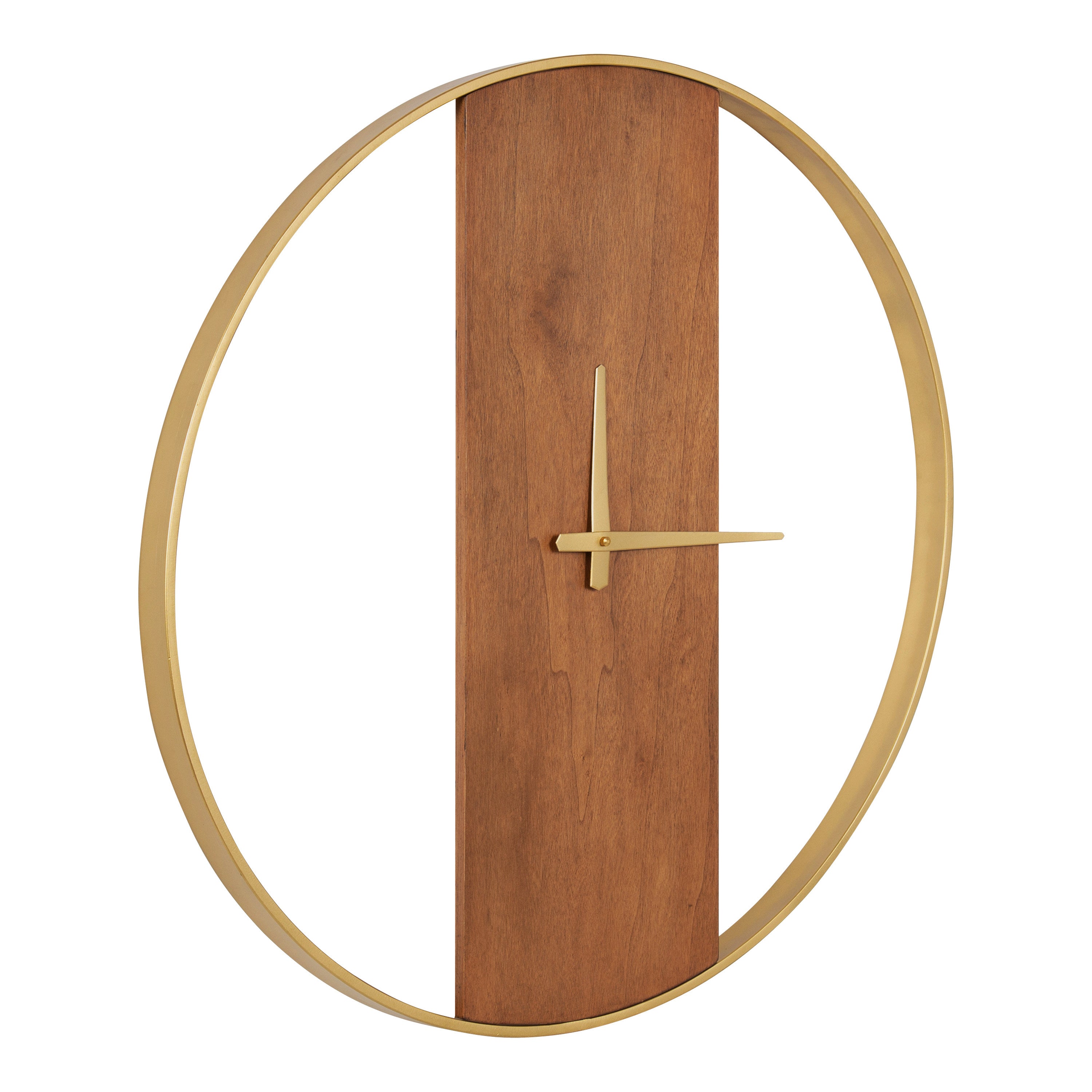 Number Less Clockl Kate and Laurel Ladd Modern Numberless Embossed Wood and Metal Round ...