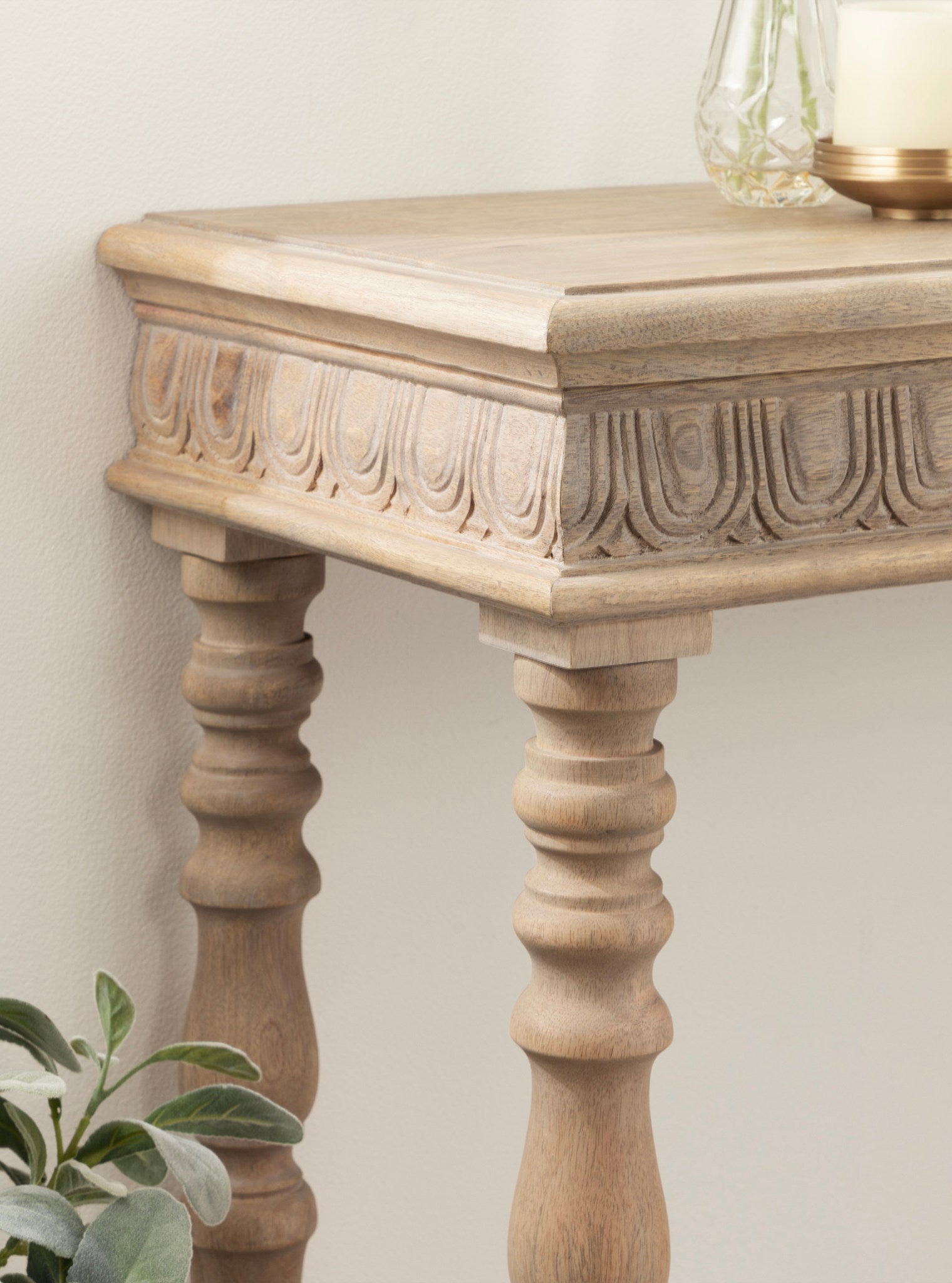 Patresa Carved Wood Console Table