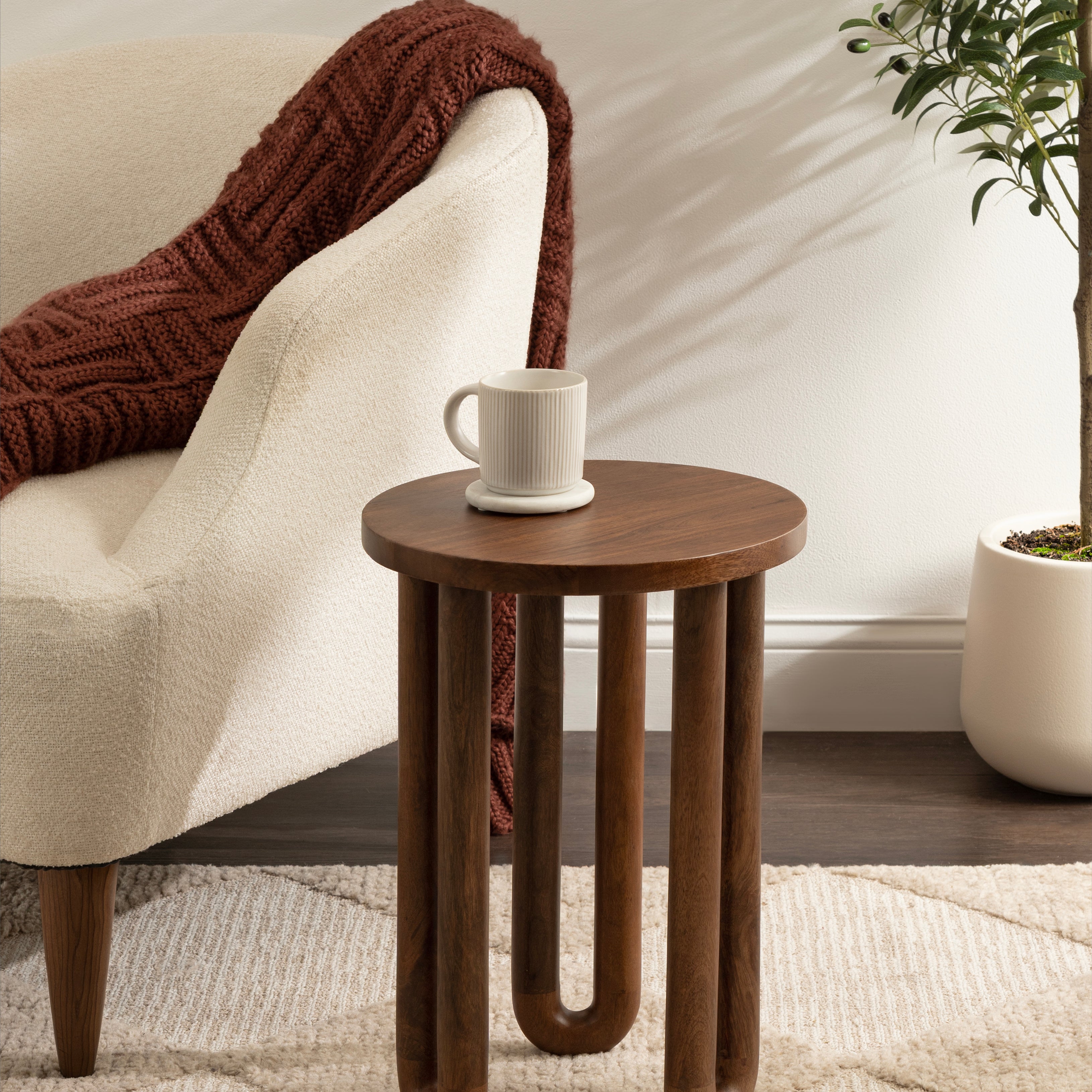 Side Table 14x14x20 Walnut Brown 7