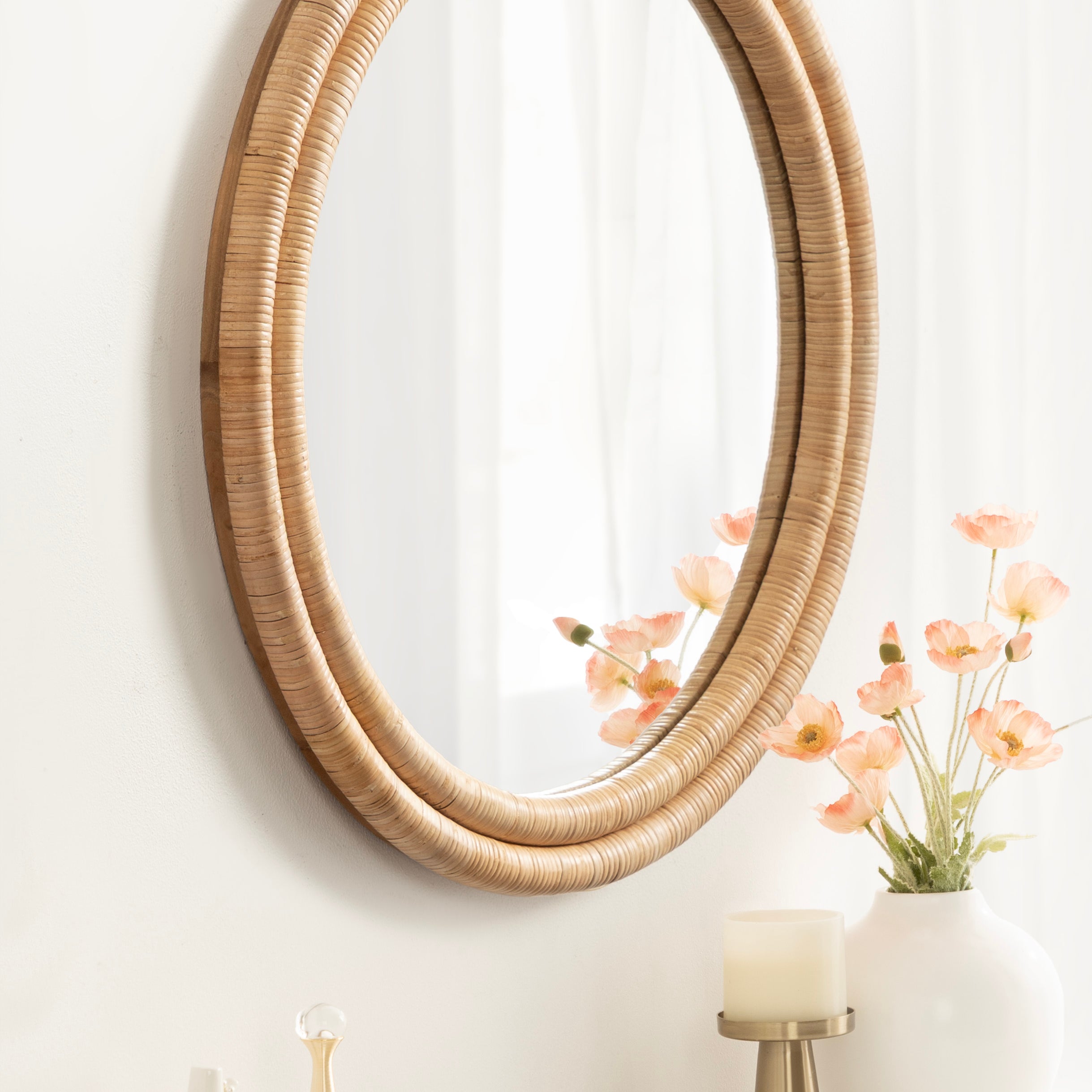 Round Mirror 26" diameter Natural 7