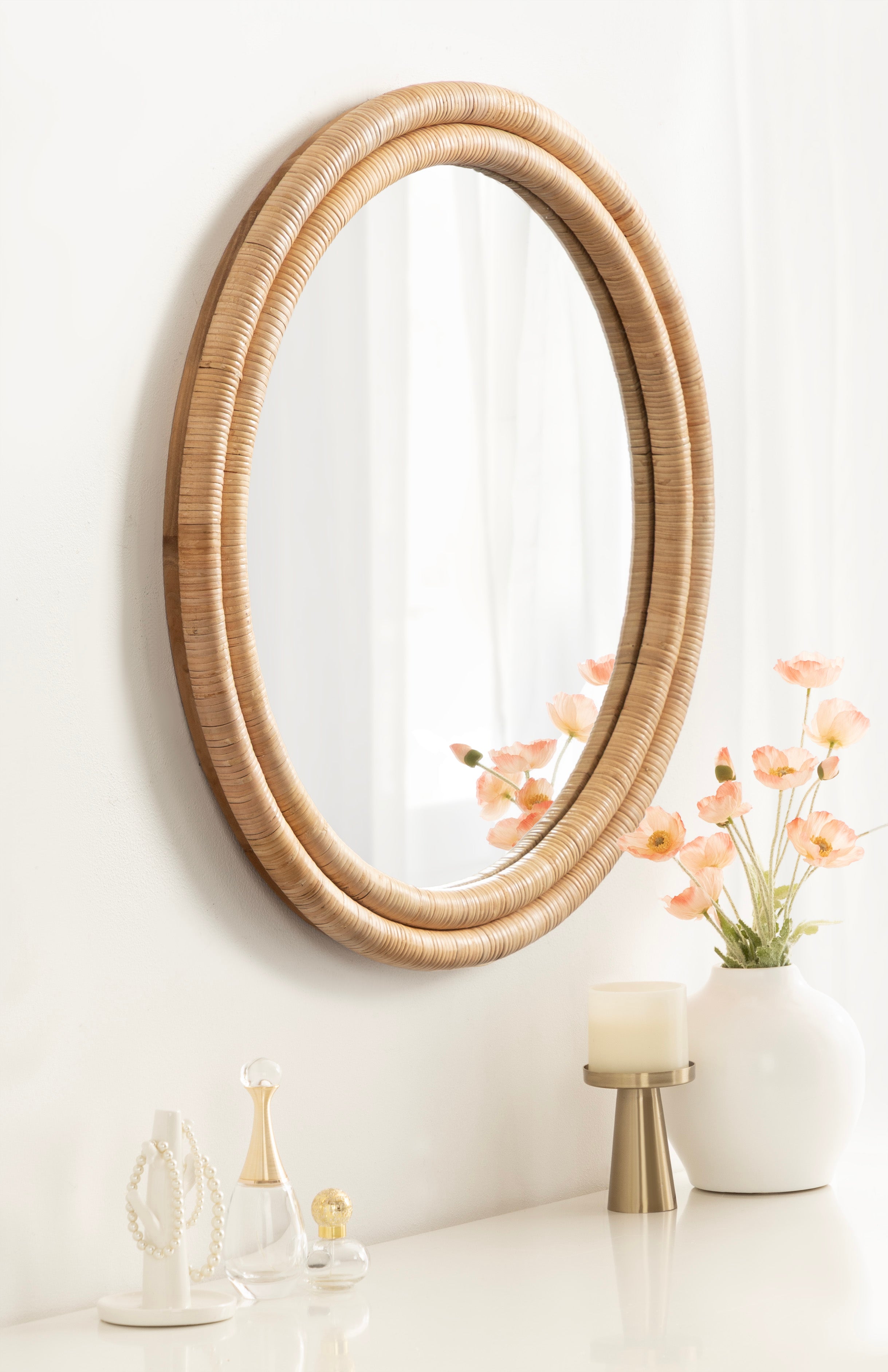 Round Mirror 26" diameter Natural 7