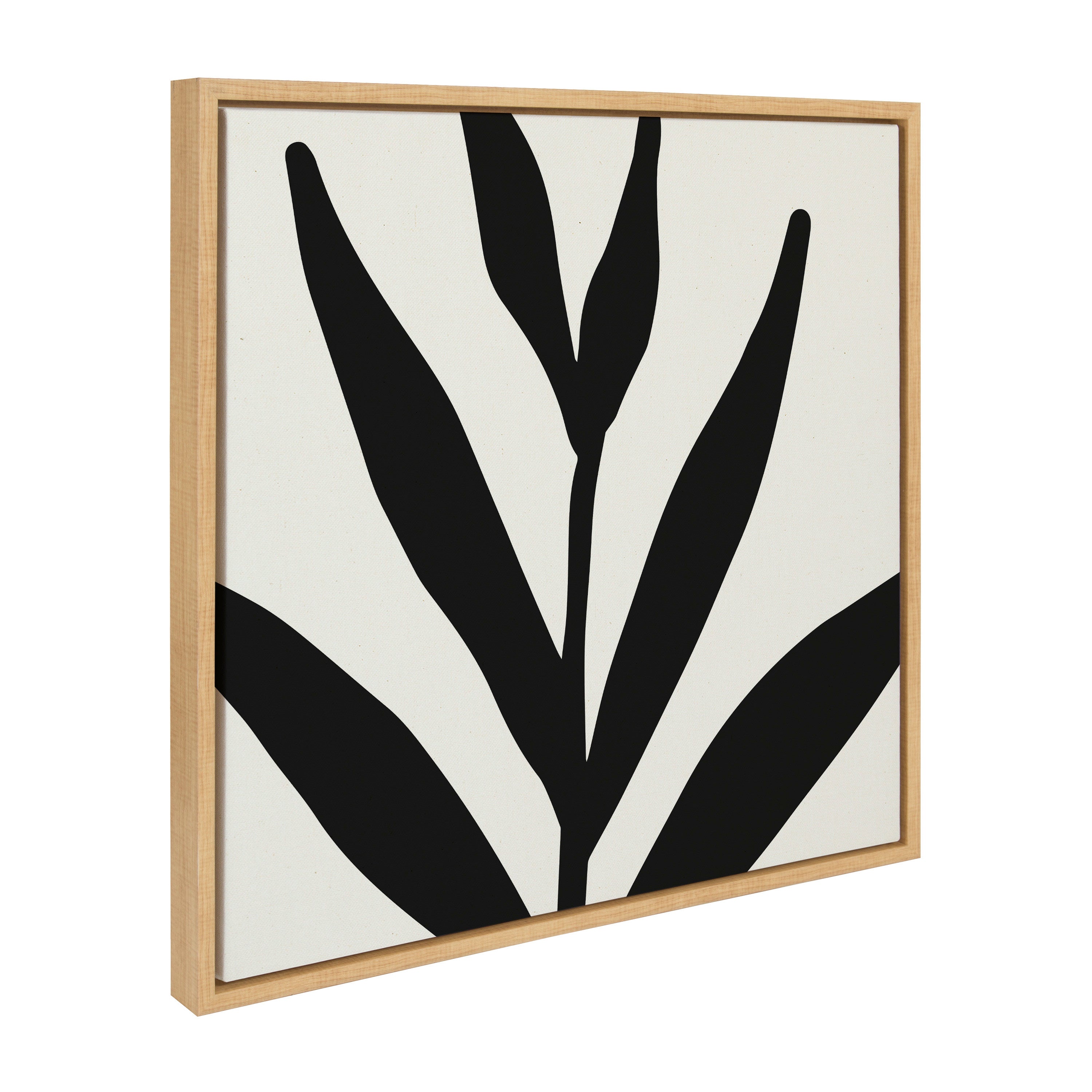 Sylvie Modern Botanical Neutral Abstract 1 Framed Canvas by The Creative Bunch Studio