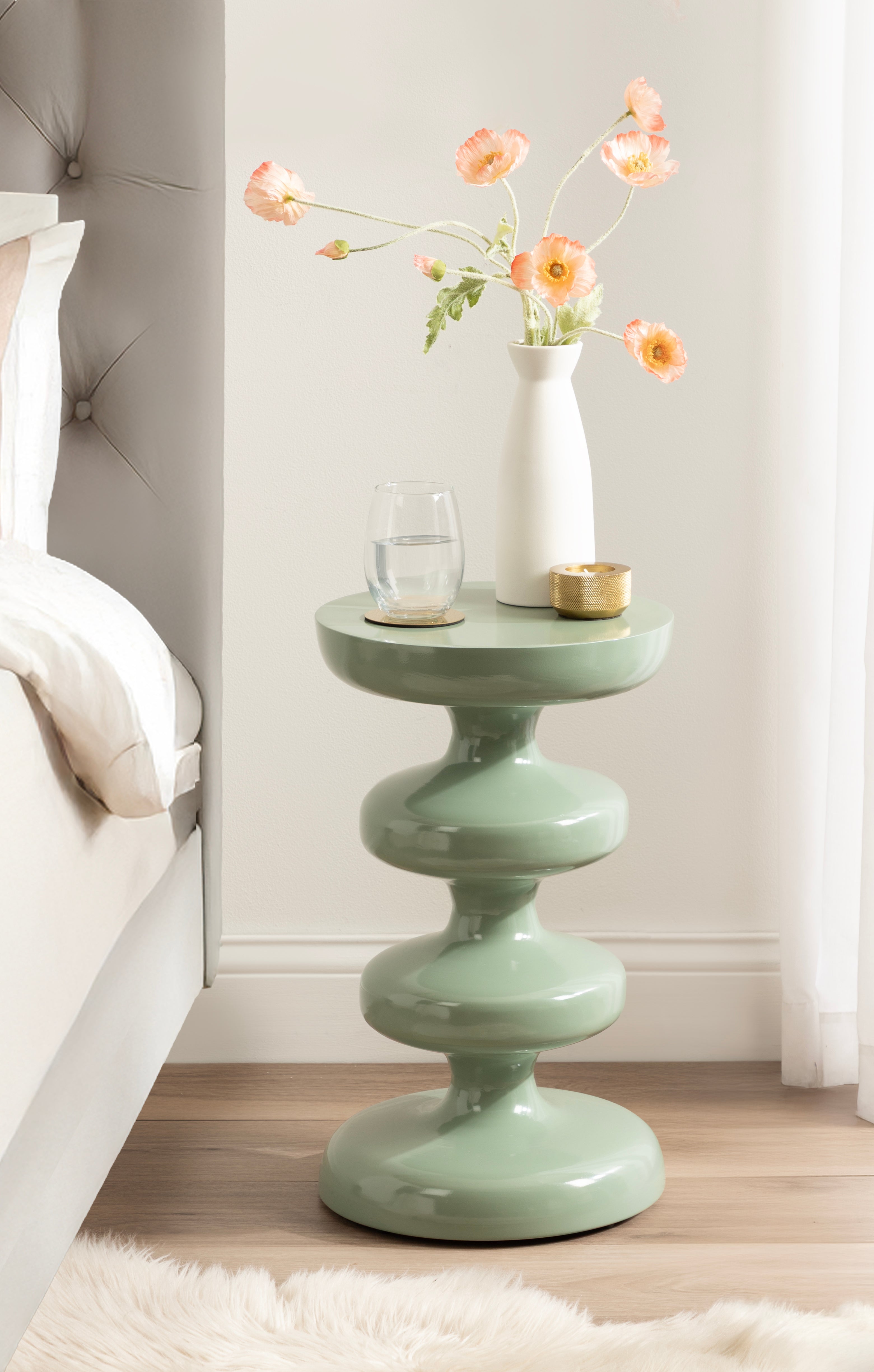 Side Table Green 12x12x21 6