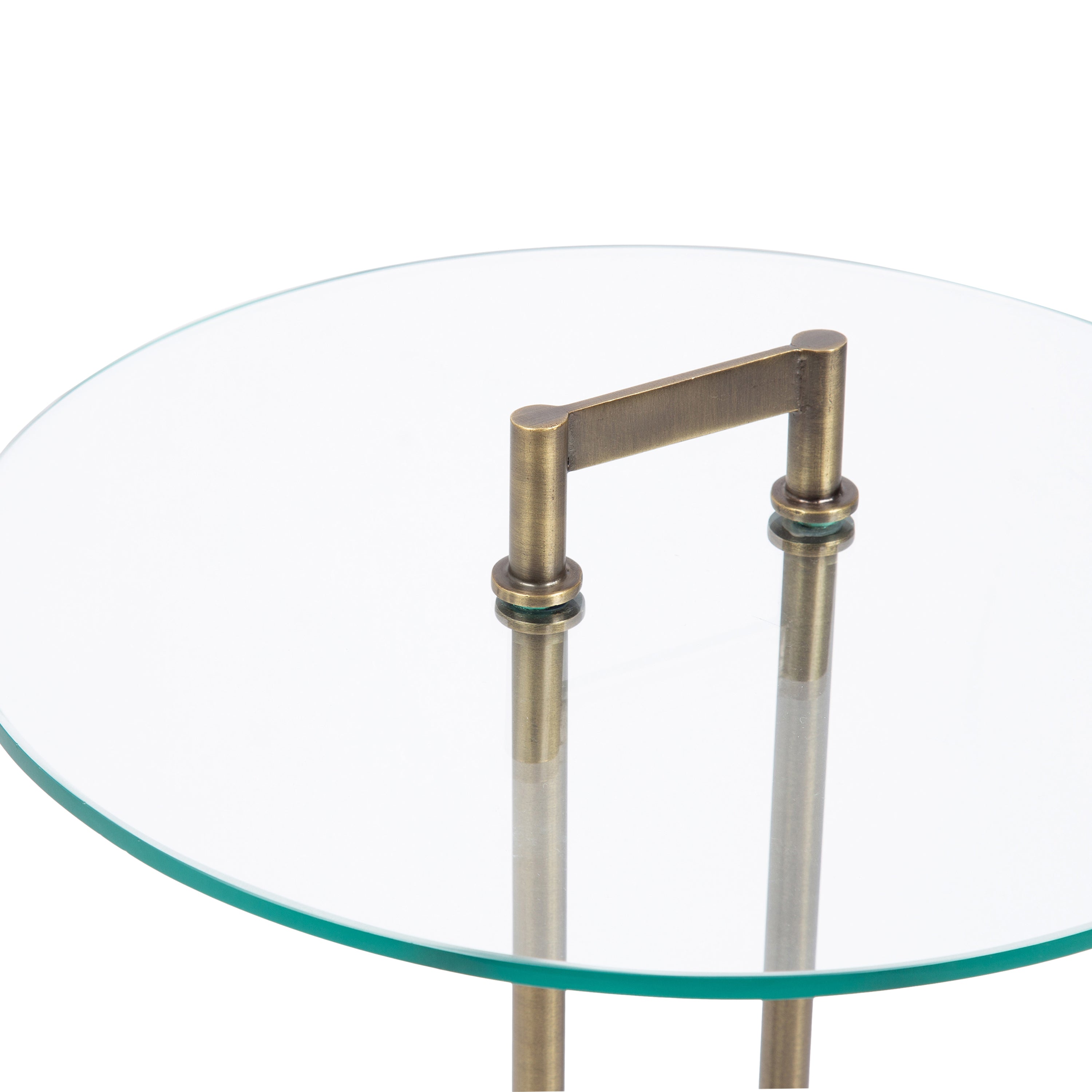 Side Table Gold White 16x16x24 3