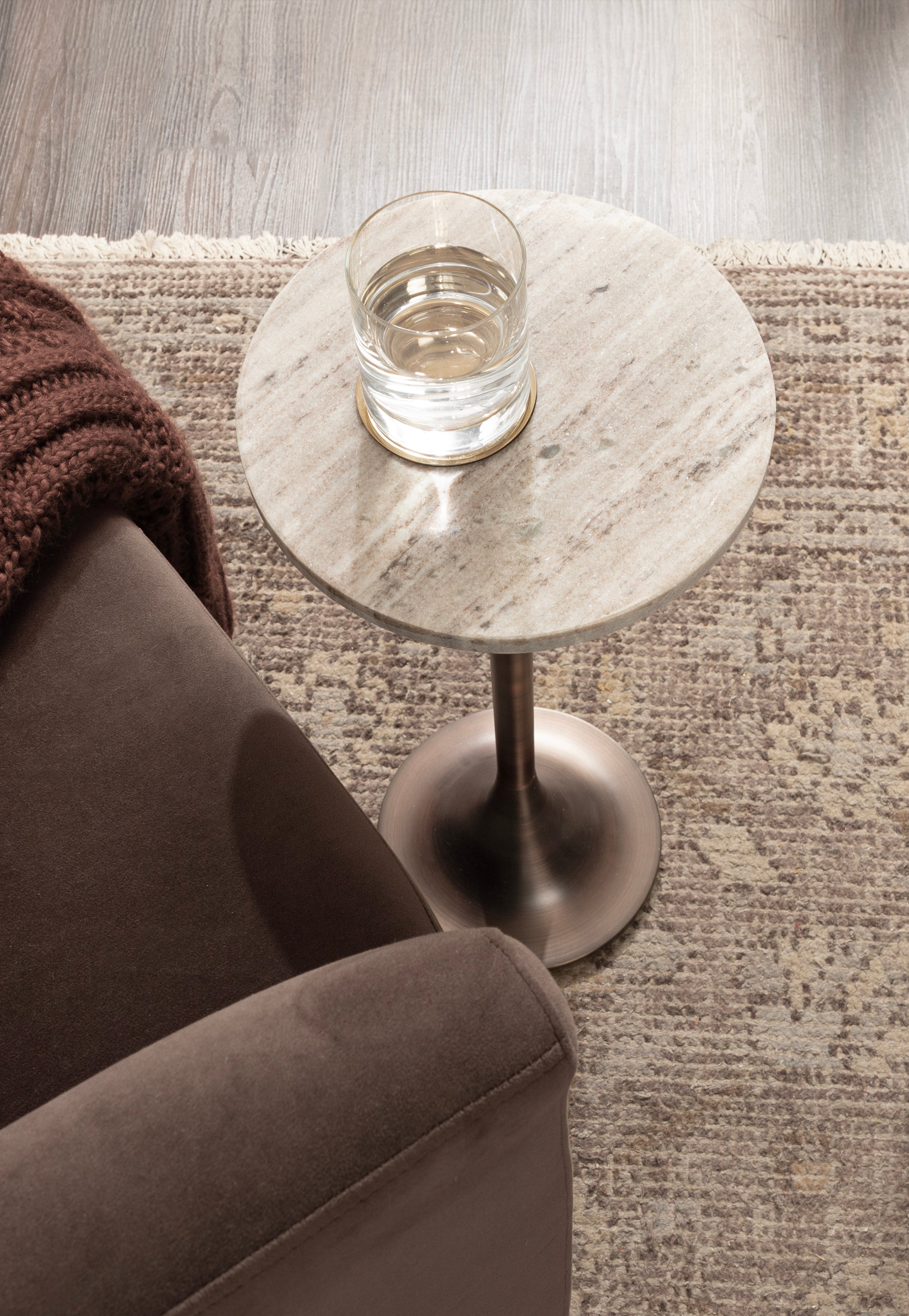 Drink Table Beige Bronze 10x10x22 7