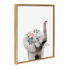 Sylvie Flower Crown Elephant Framed Canvas by Amy Peterson Art Studio