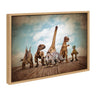 Sylvie Dinos on the Run Framed Canvas by Saint and Sailor Studios