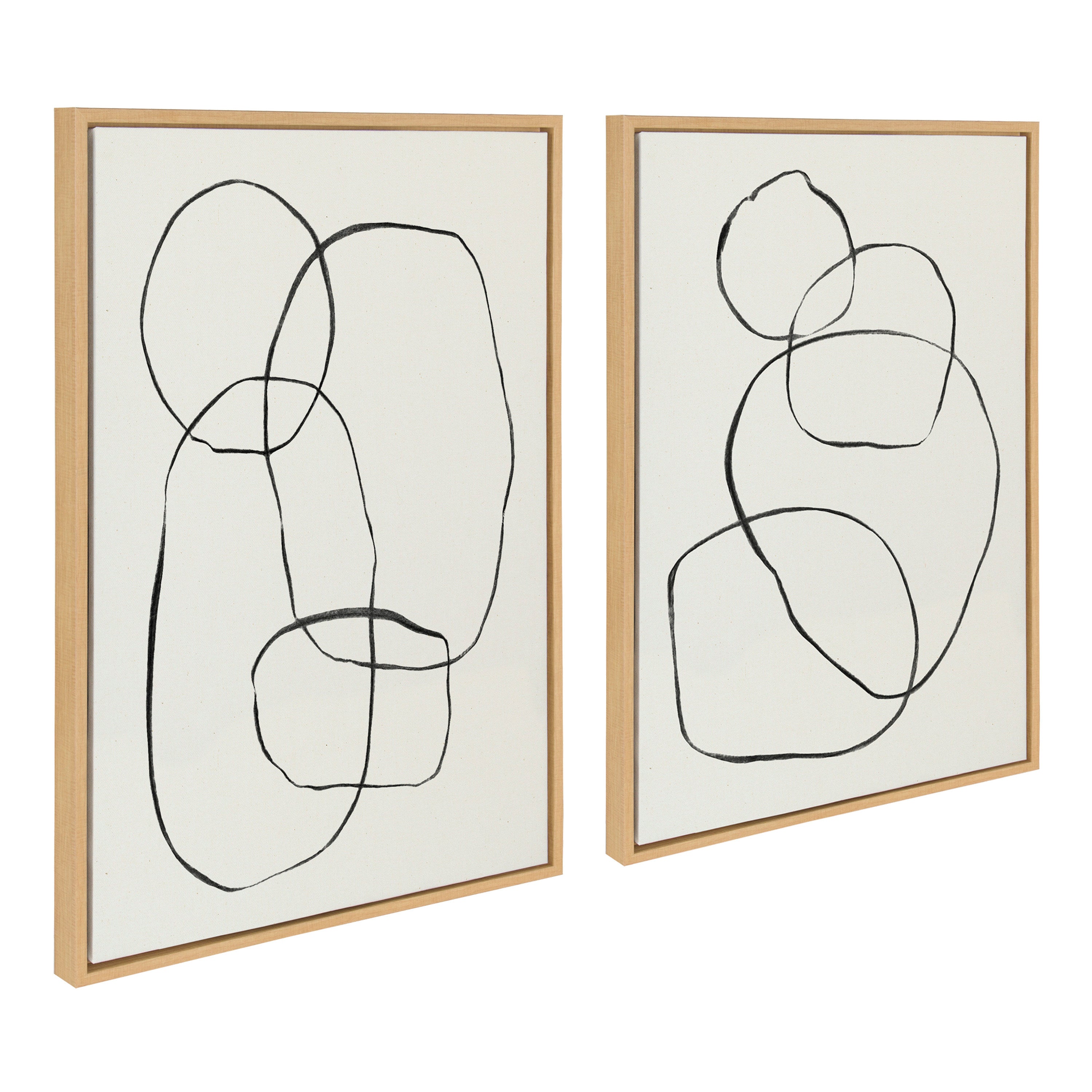 Sylvie Going in Circles Framed Textured Canvas Set by Teju Reval of SnazzyHues