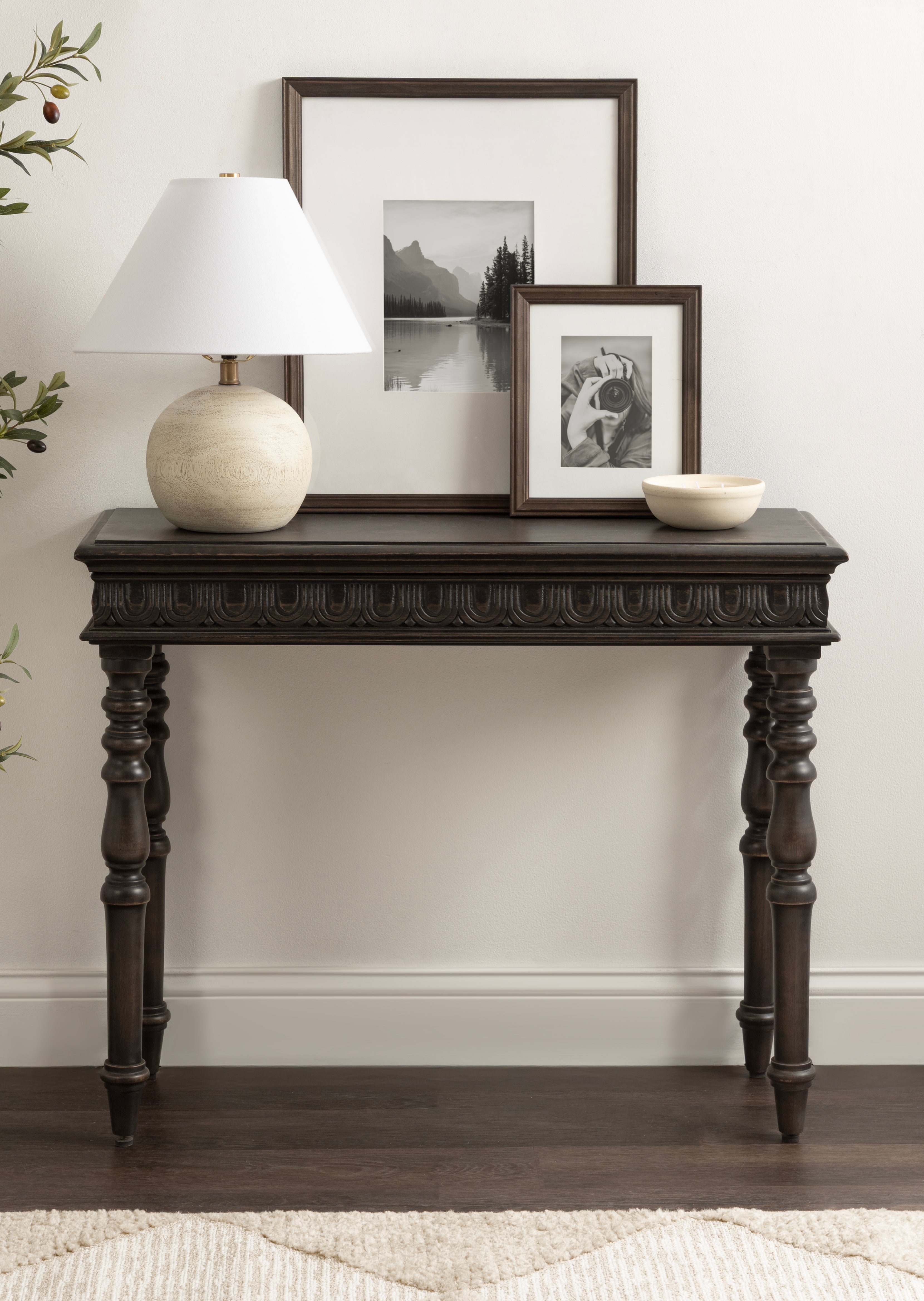 Console Table Dark Brown 36x14x30 7