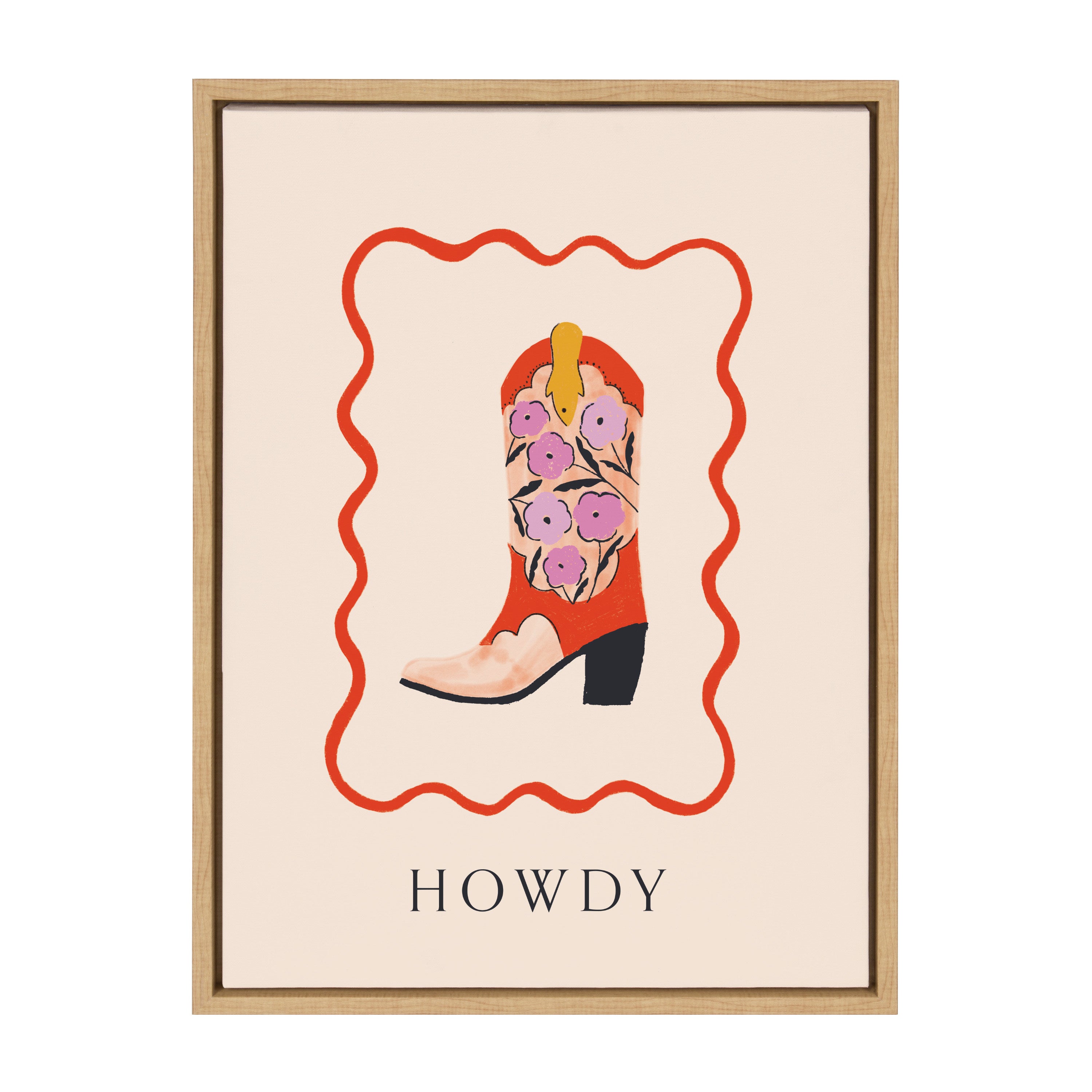 Sylvie Howdy Framed Canvas by Duchess Plum