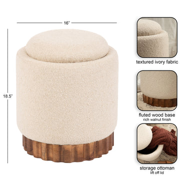 Storage Ottoman 16x16x19 Walnut Brown 2