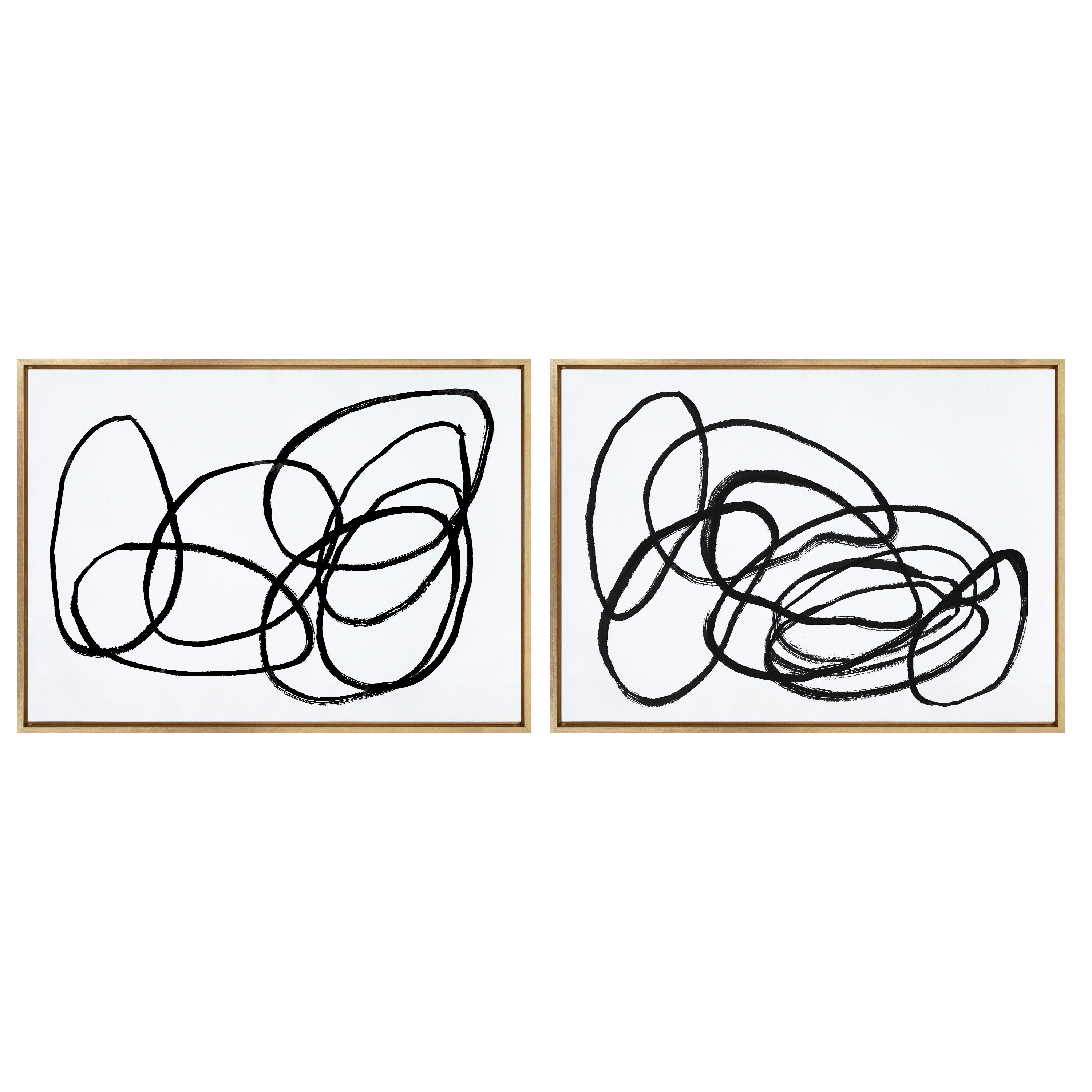 Sylvie Ring of Light and Ring of Light 2 Framed Canvas Art Set by Nikki Chu