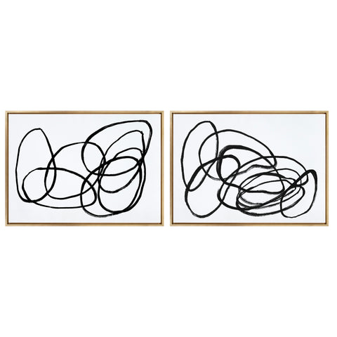 Sylvie Ring of Light and Ring of Light 2 Framed Canvas Art Set by Nikki Chu