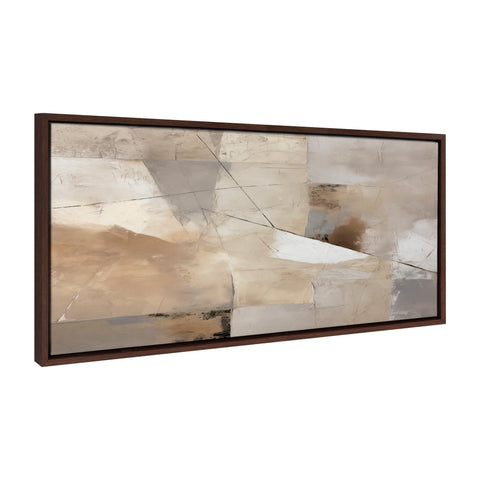 Sylvie Contemporary Neutral Textured Abstract Framed Canvas by The Creative Bunch Studio