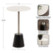 Side Table White Black 14x14x24 2