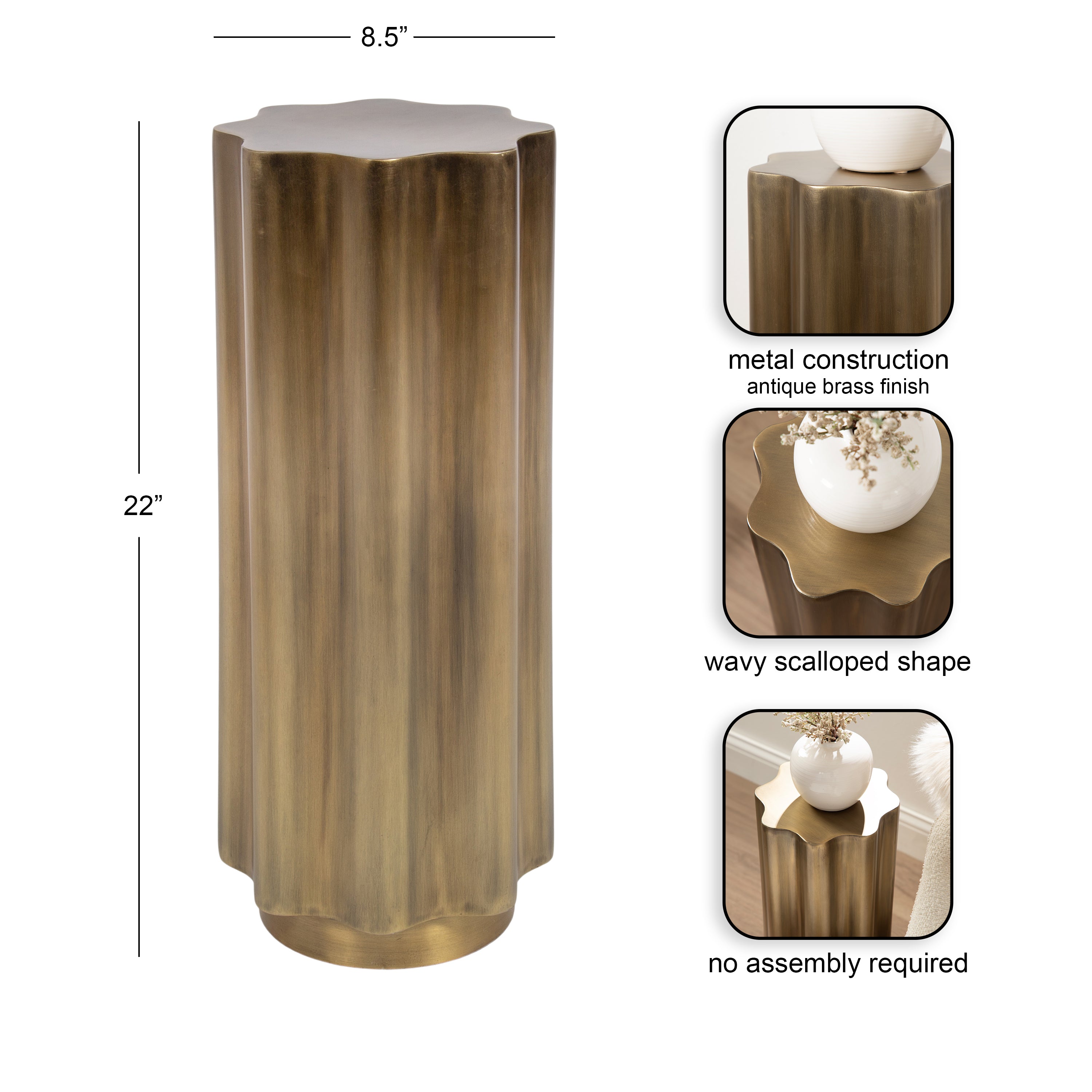 Drink Table Gold 9x9x22 2