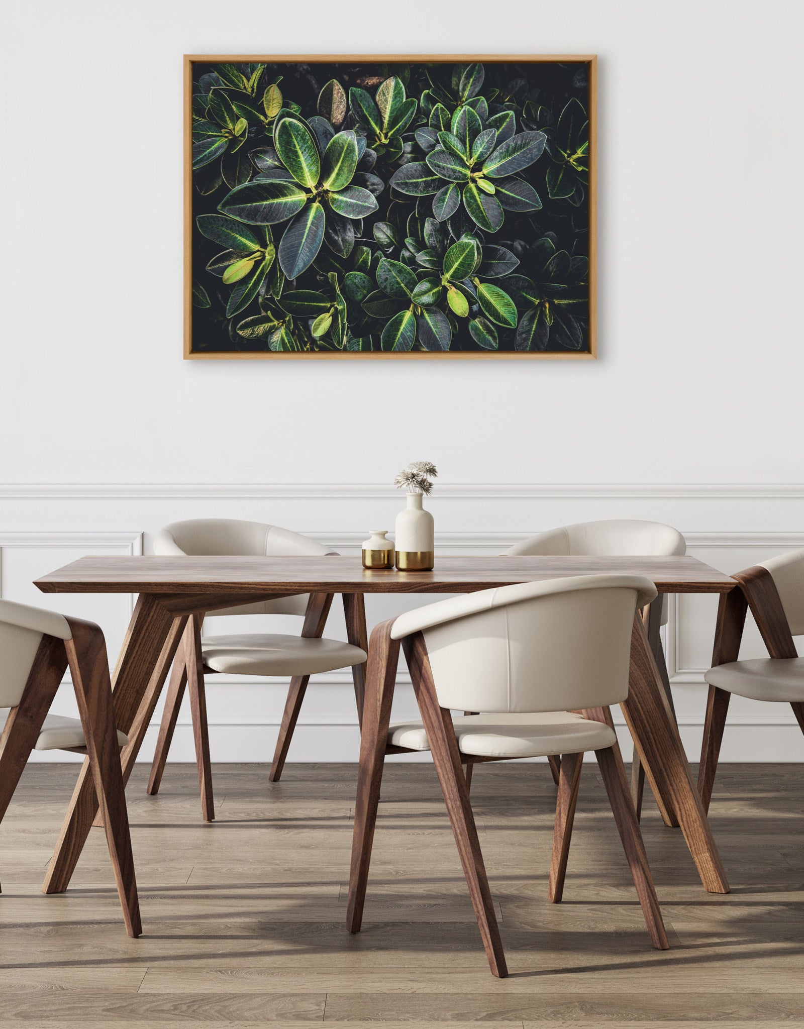 Sylvie Botanical Greenery Plant Wall Framed Canvas by The Creative Bunch Studio