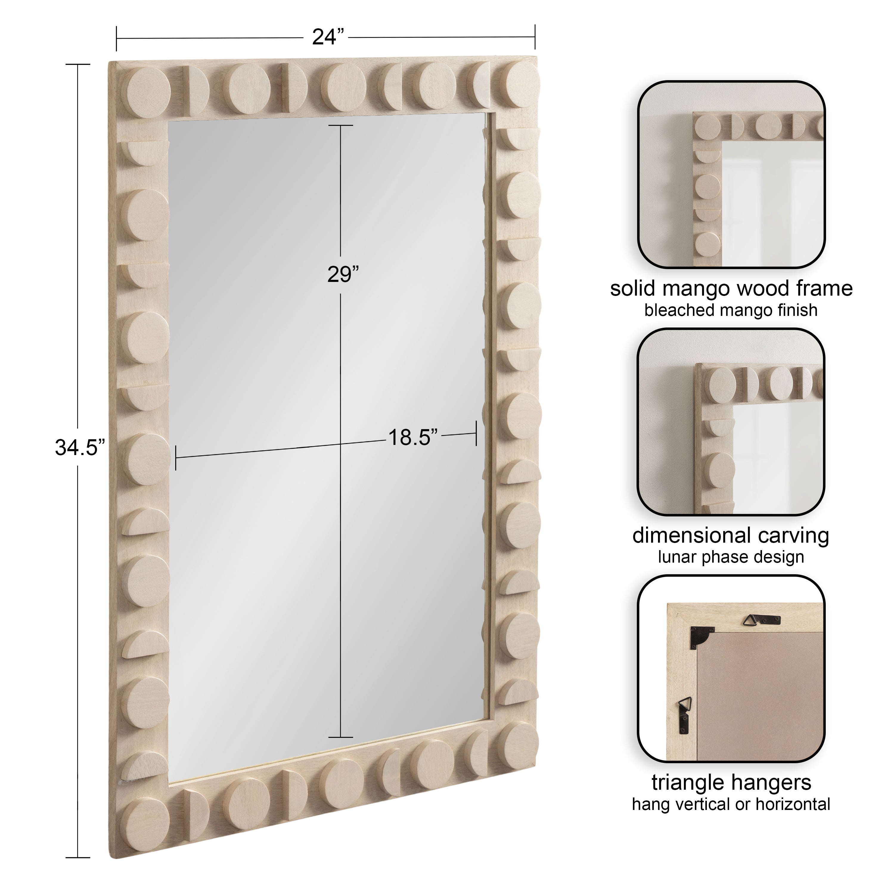 Lunara Wood Rectangle Mirror
