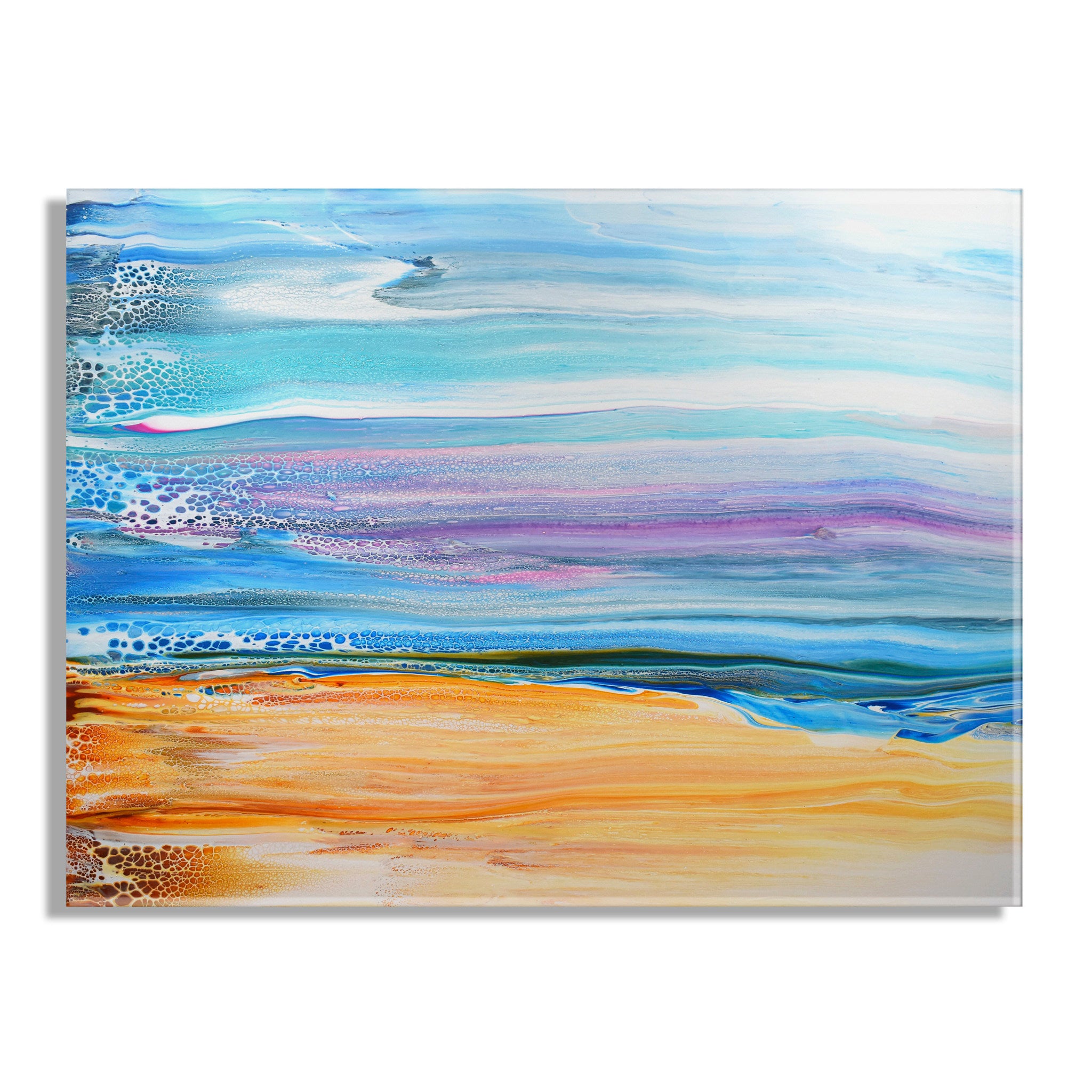 Sand and Surf Floating Acrylic Art by Xizhou Xie