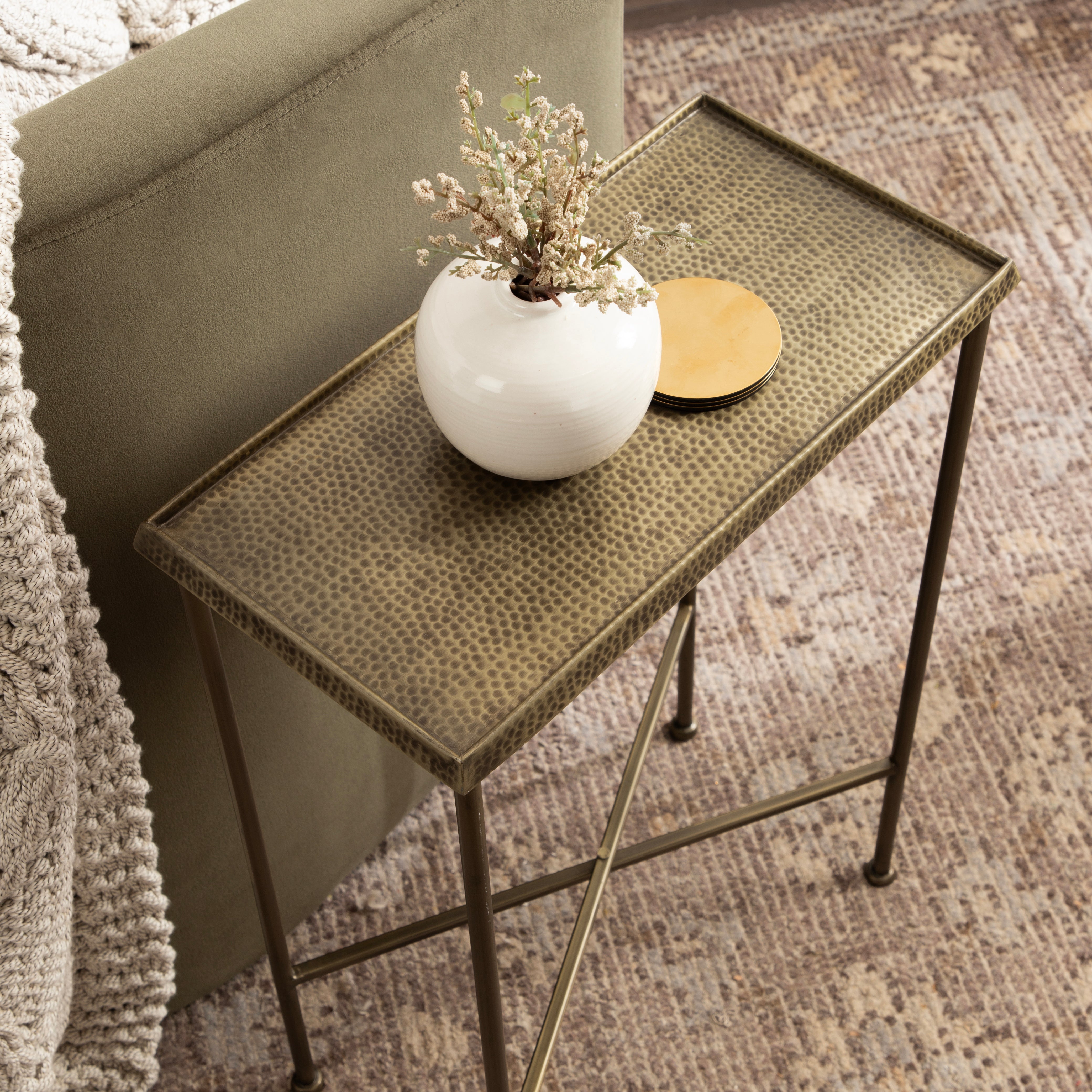 Side Table 17x9x24 Gold 6